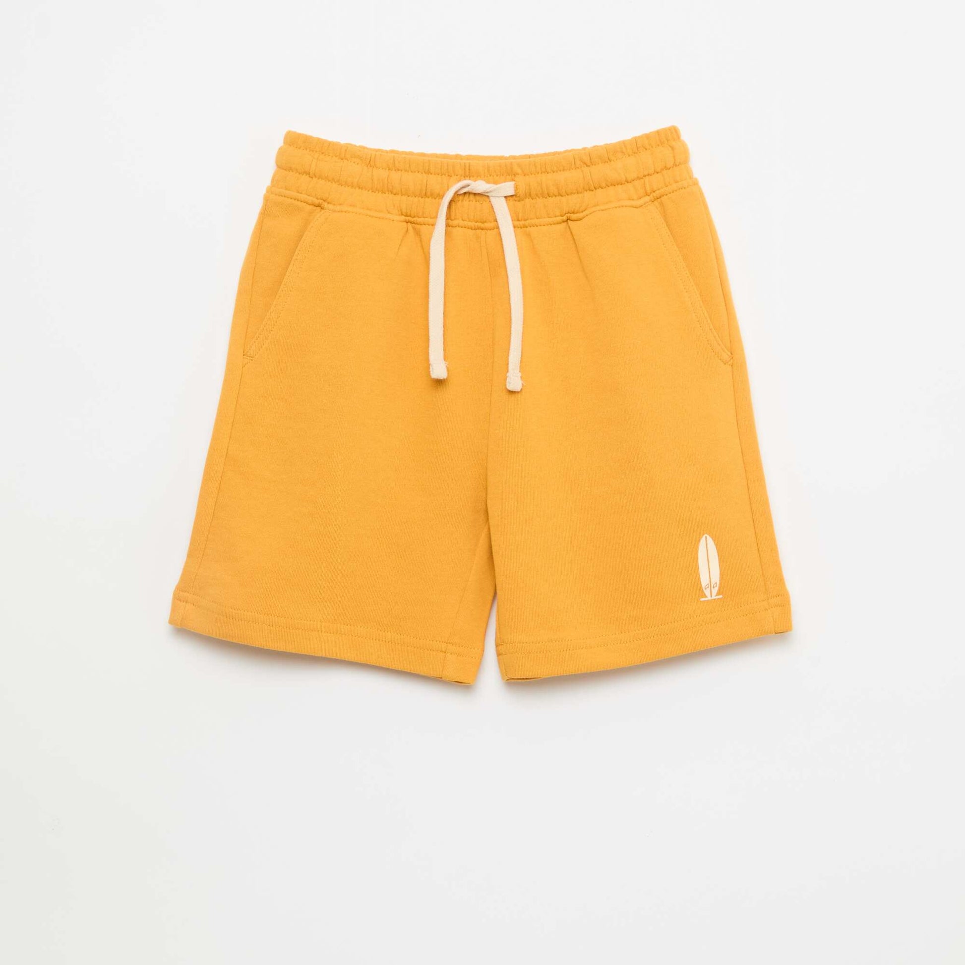 Bermuda en french terry uni JAUNE