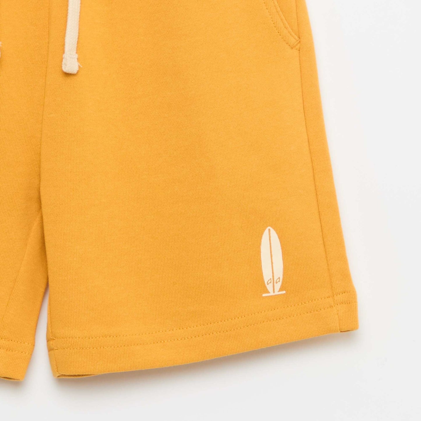 Bermuda en french terry uni JAUNE