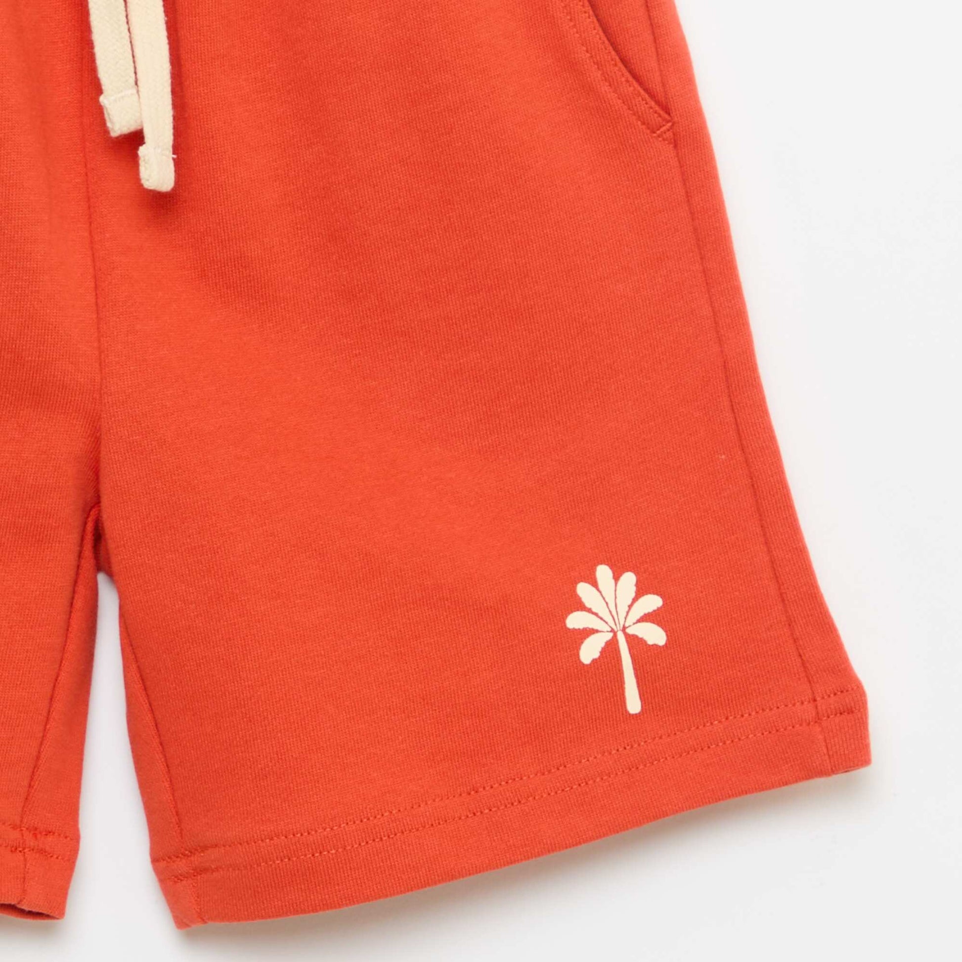 Bermuda en french terry uni ORANGE