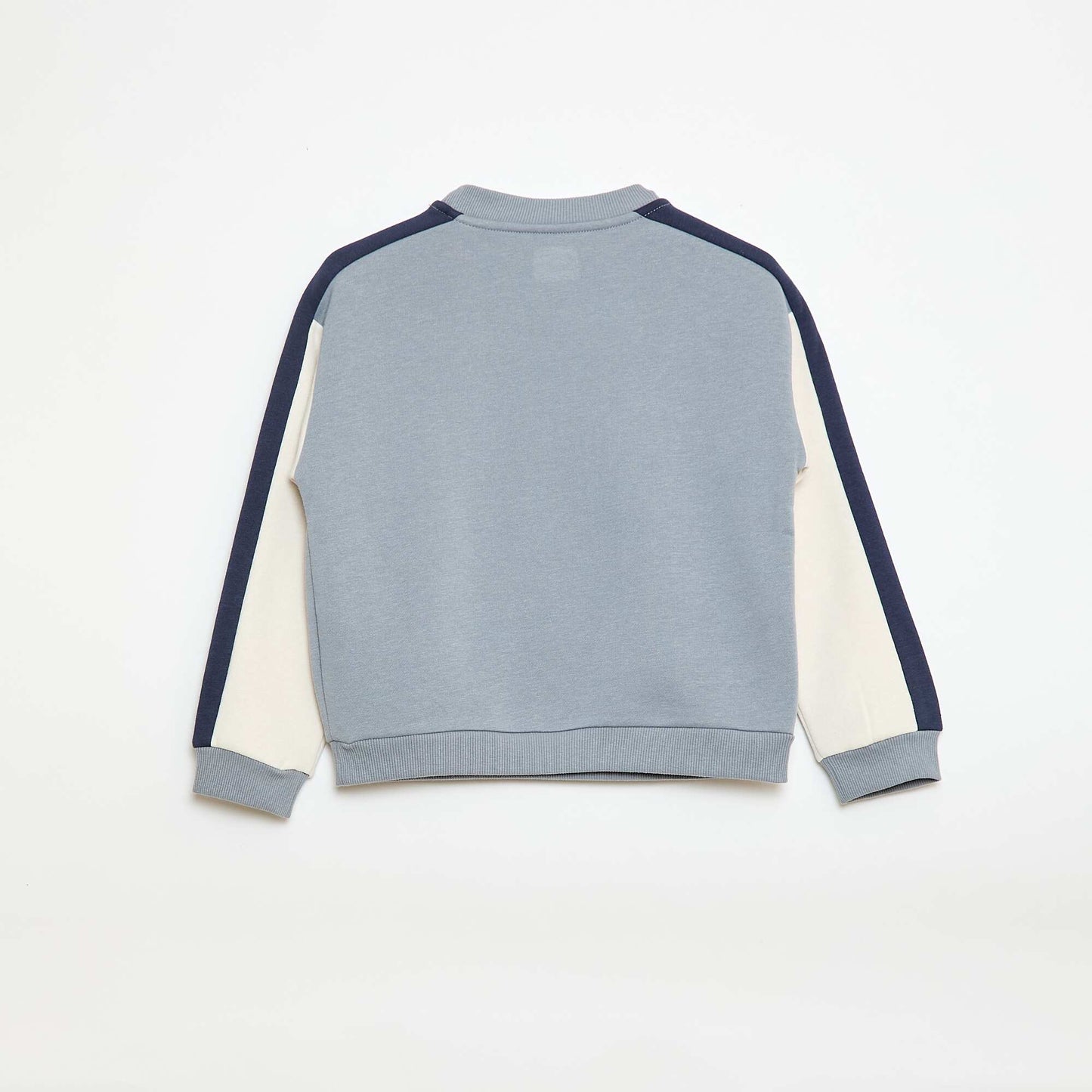 Sweat à col rond color block BLEU