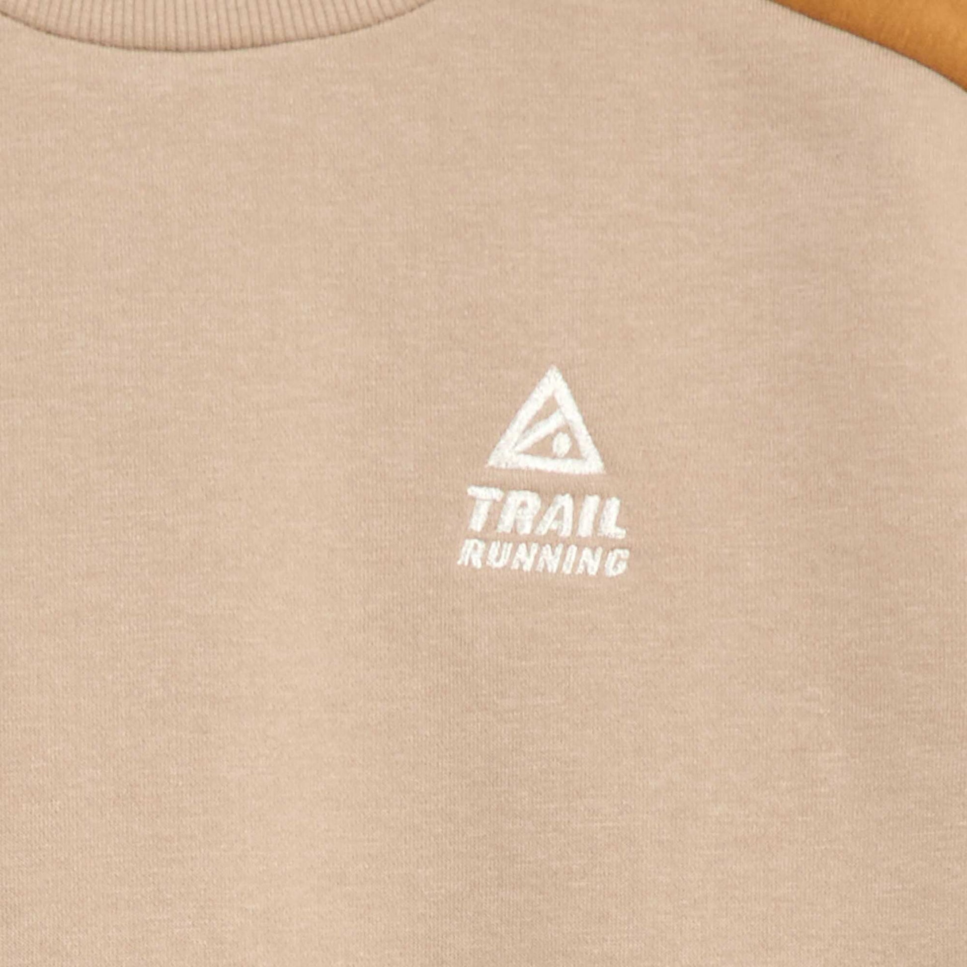 Sweat à col rond color block BEIGE