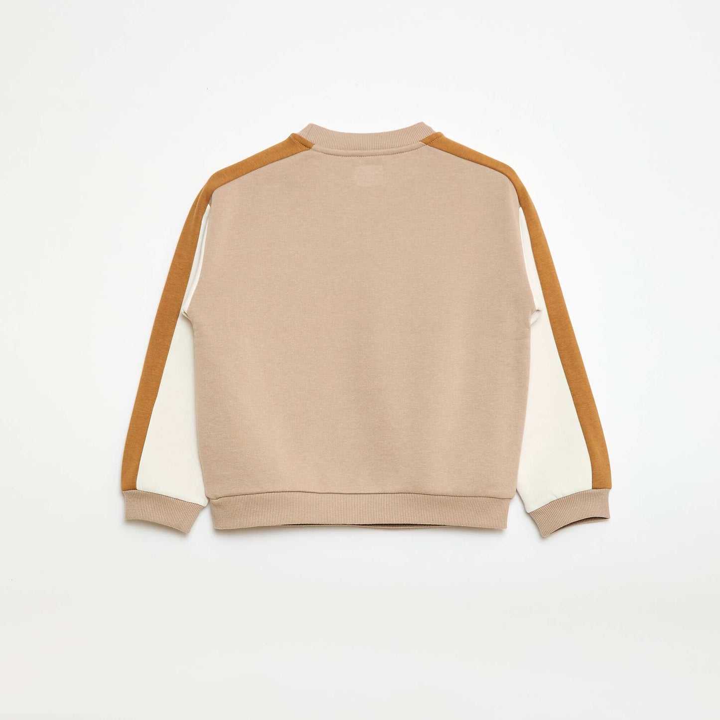 Sweat à col rond color block BEIGE