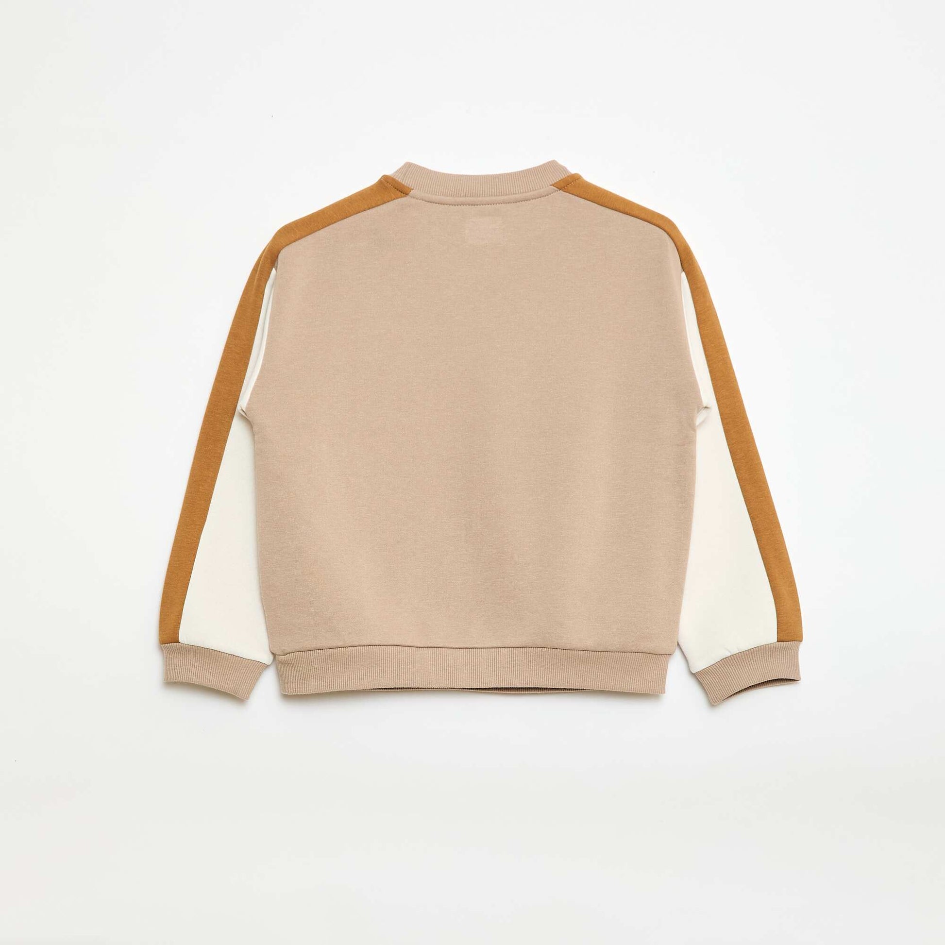 Sweat à col rond color block BEIGE
