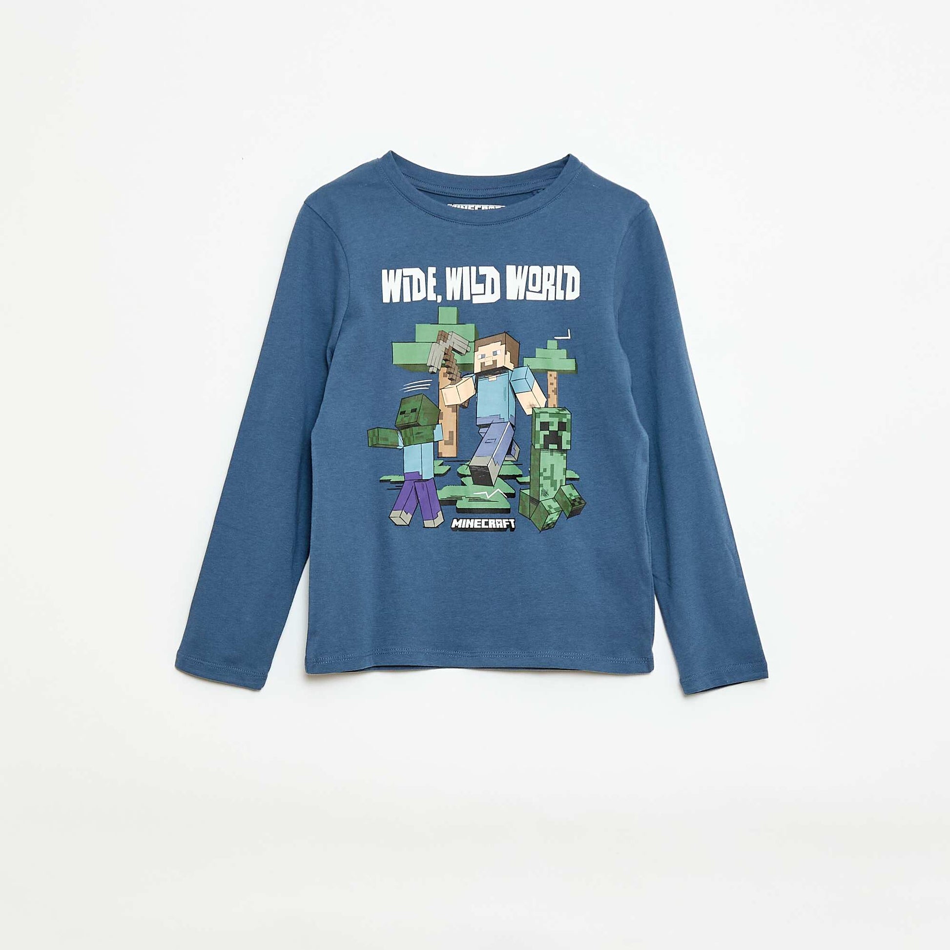 Pyjama long 'Minecraft' - 2 pièces GRIS/BLEU