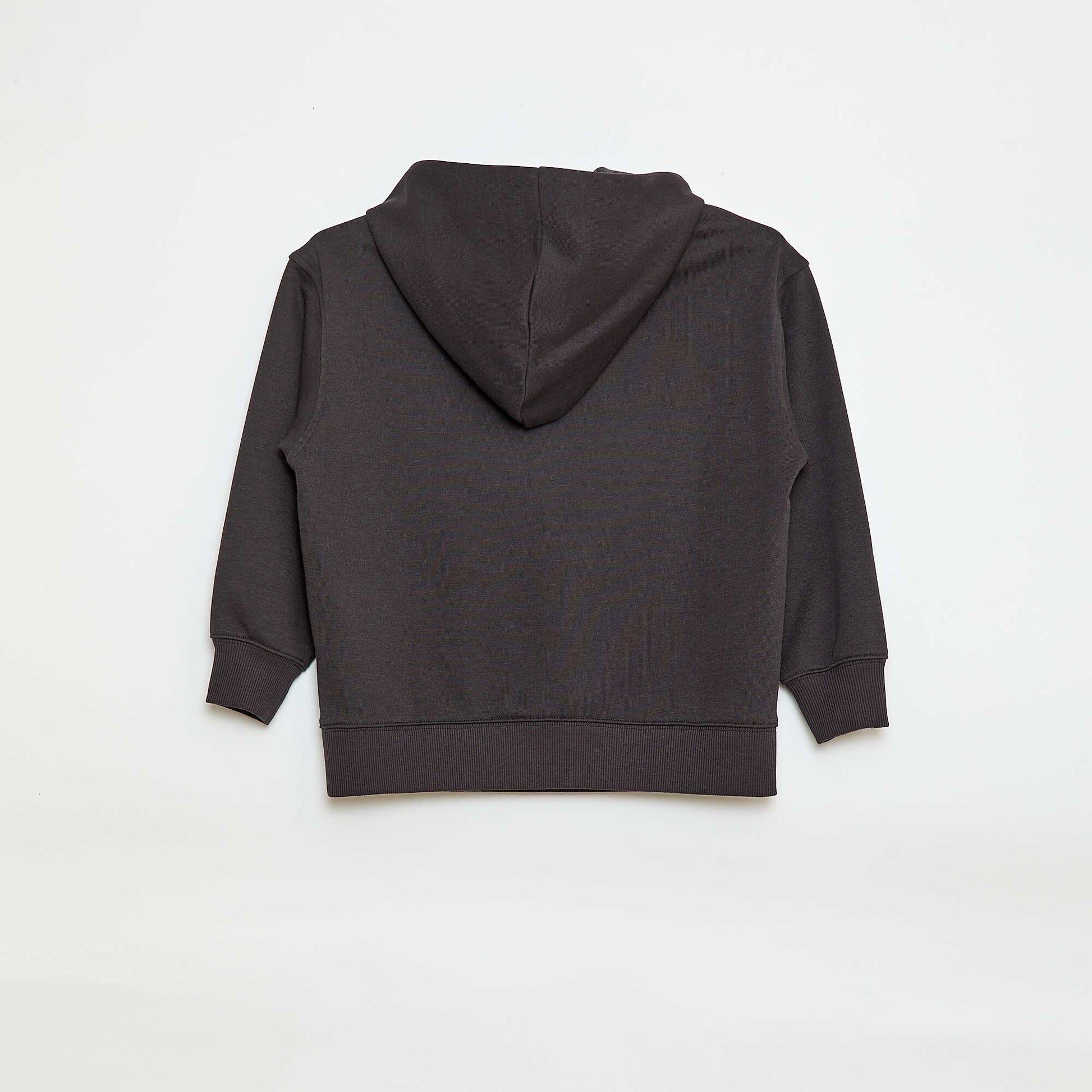Sweat à capuche uni avec poche kangourou NOIR