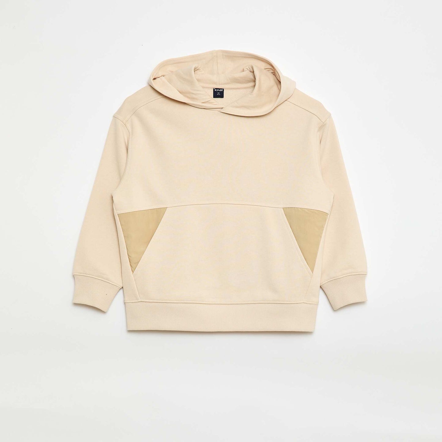 Sweat à capuche uni avec poche kangourou BEIGE