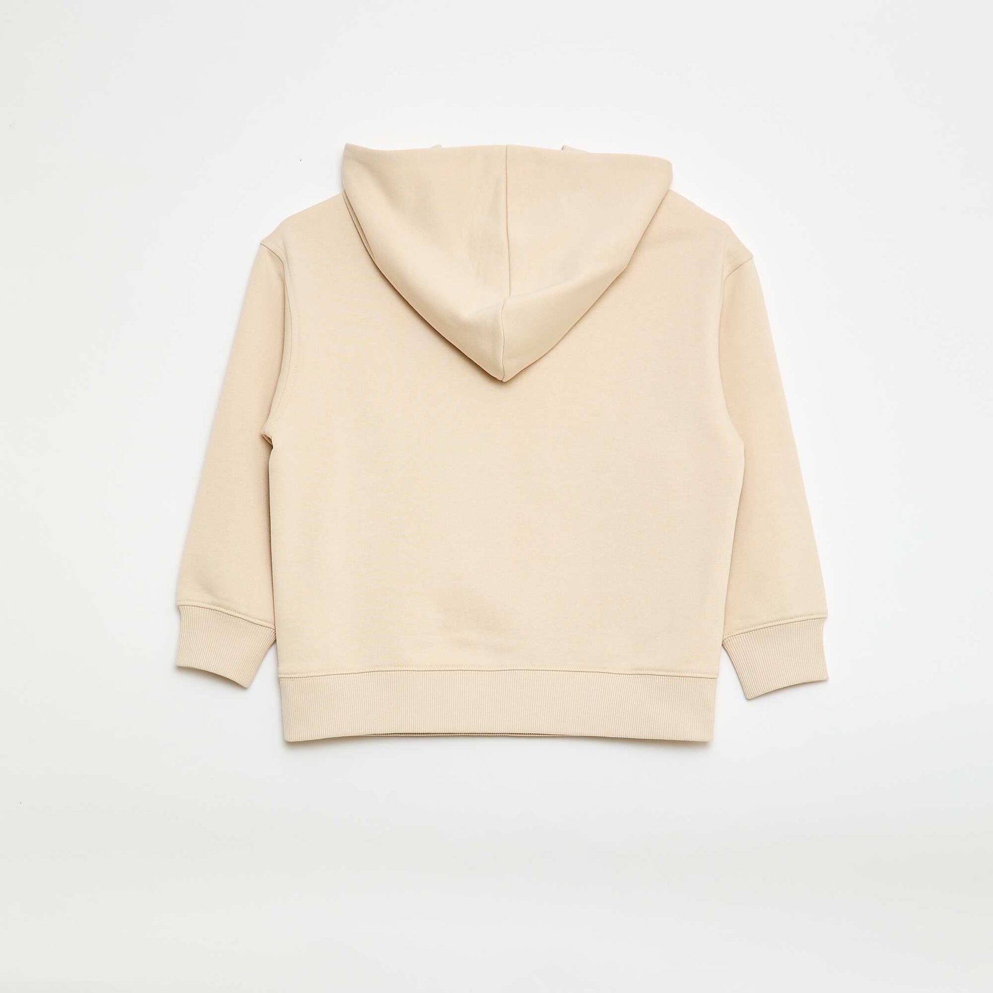 Sweat à capuche uni avec poche kangourou BEIGE
