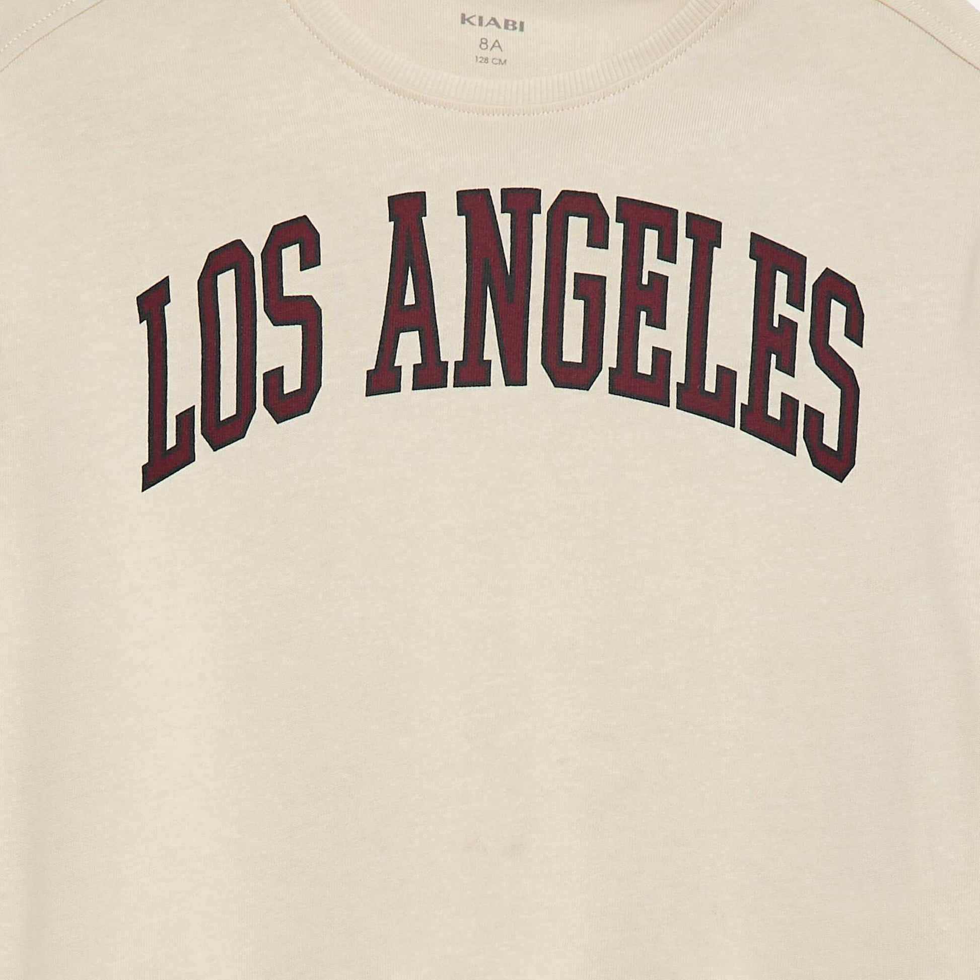 T-shirt imprimé à manches longues BLANC