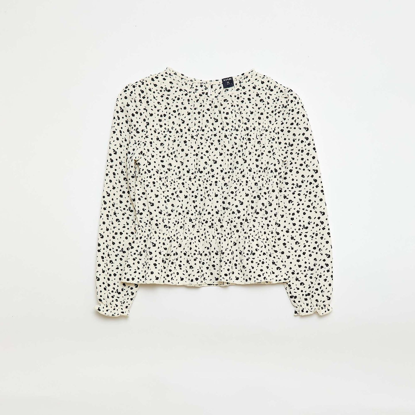 Blouse à motif en maille crêpée BLANC