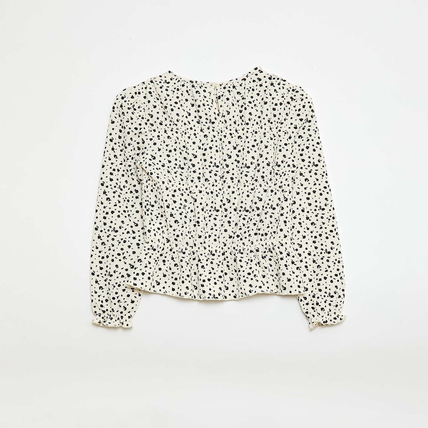 Blouse à motif en maille crêpée BLANC