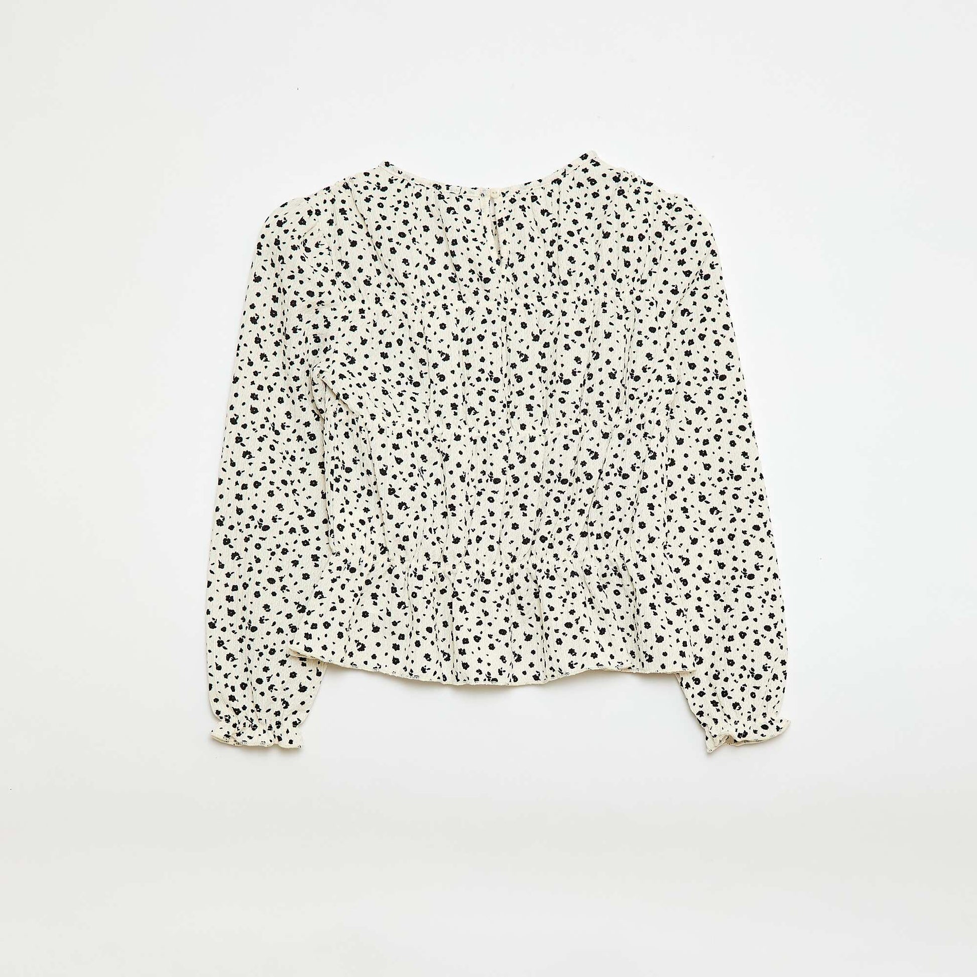 Blouse à motif en maille crêpée BLANC