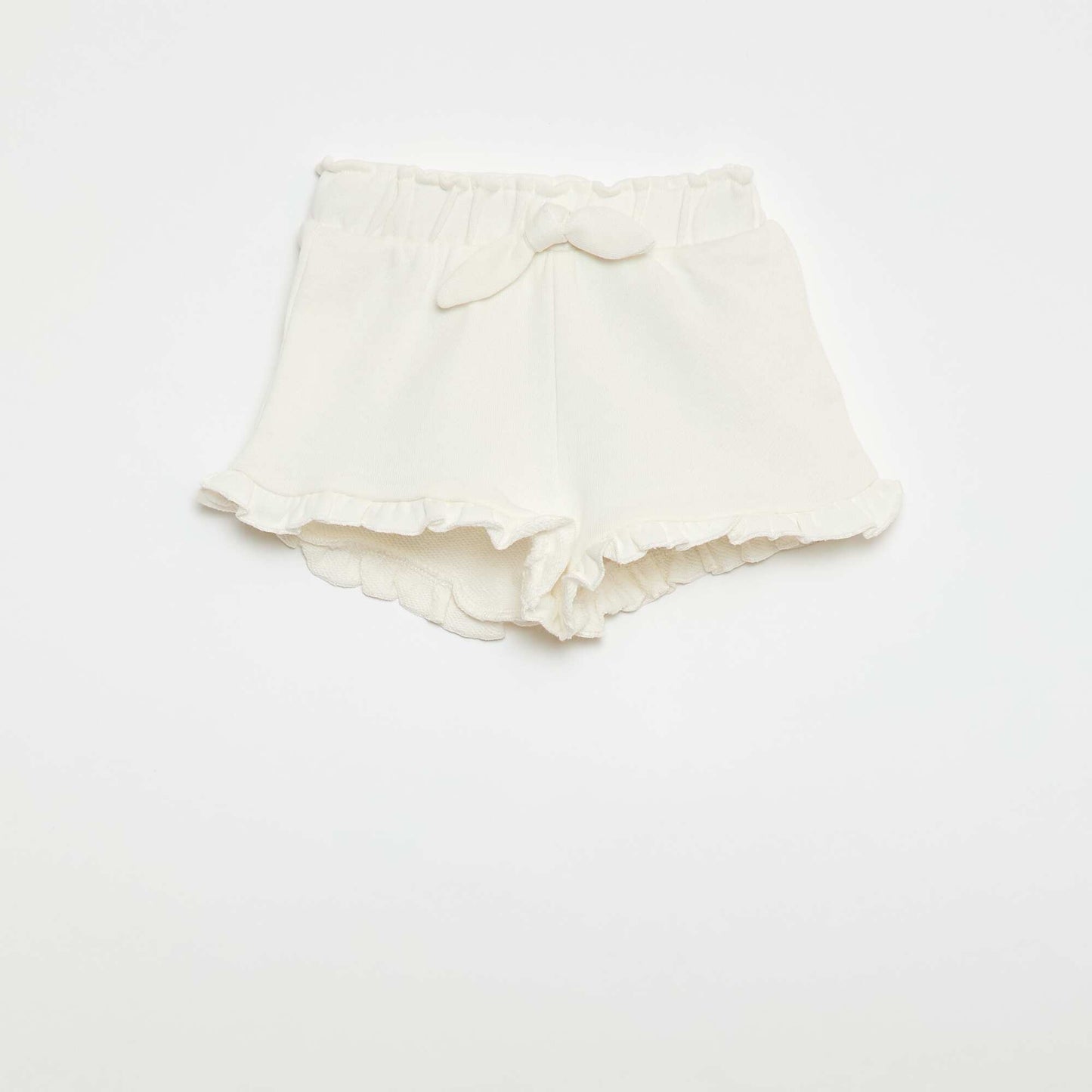 Short ondulé en french terry BLANC