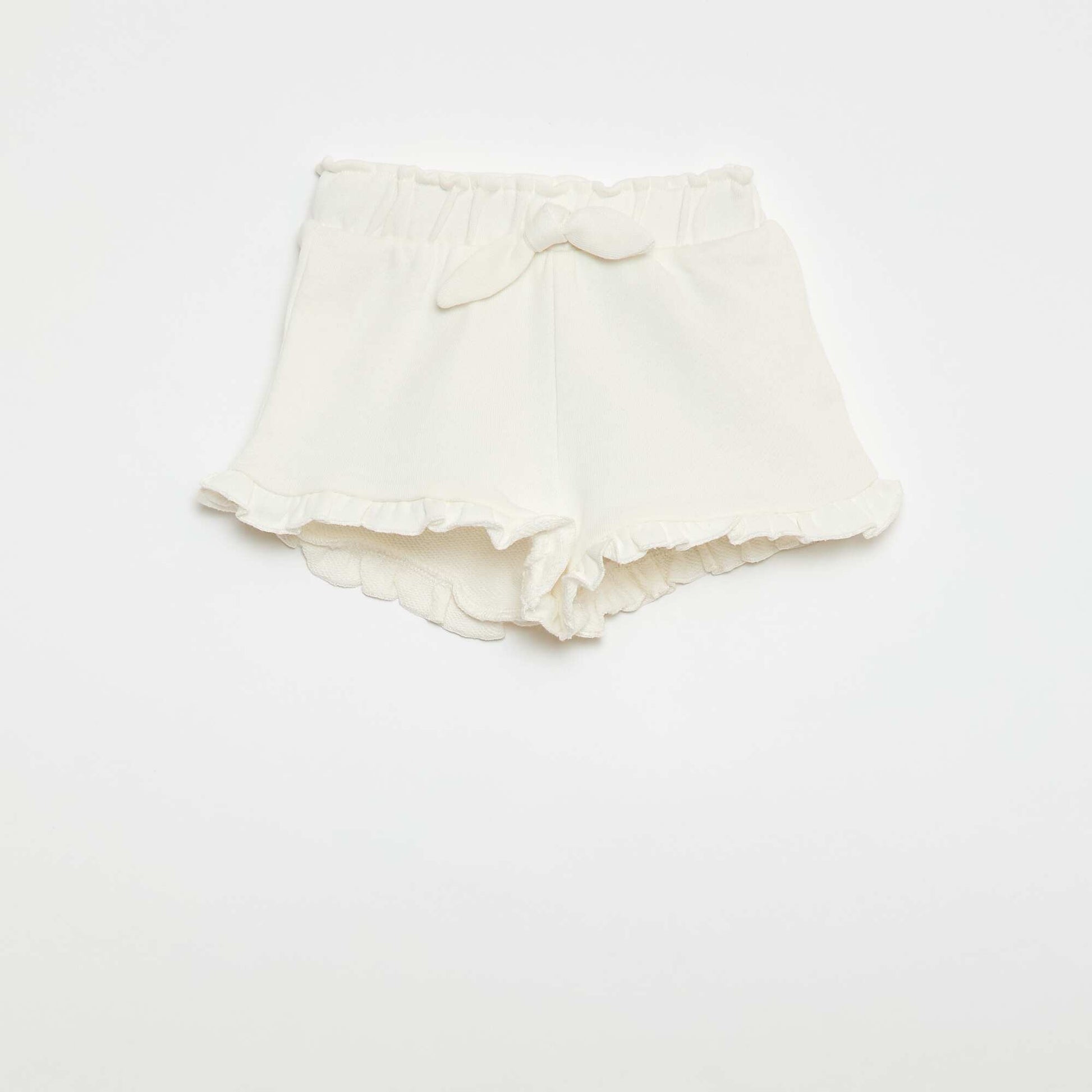 Short ondulé en french terry BLANC