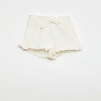 Short ondulé en french terry BLANC