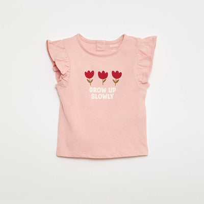 Tee-shirt imprimé à message ROSE