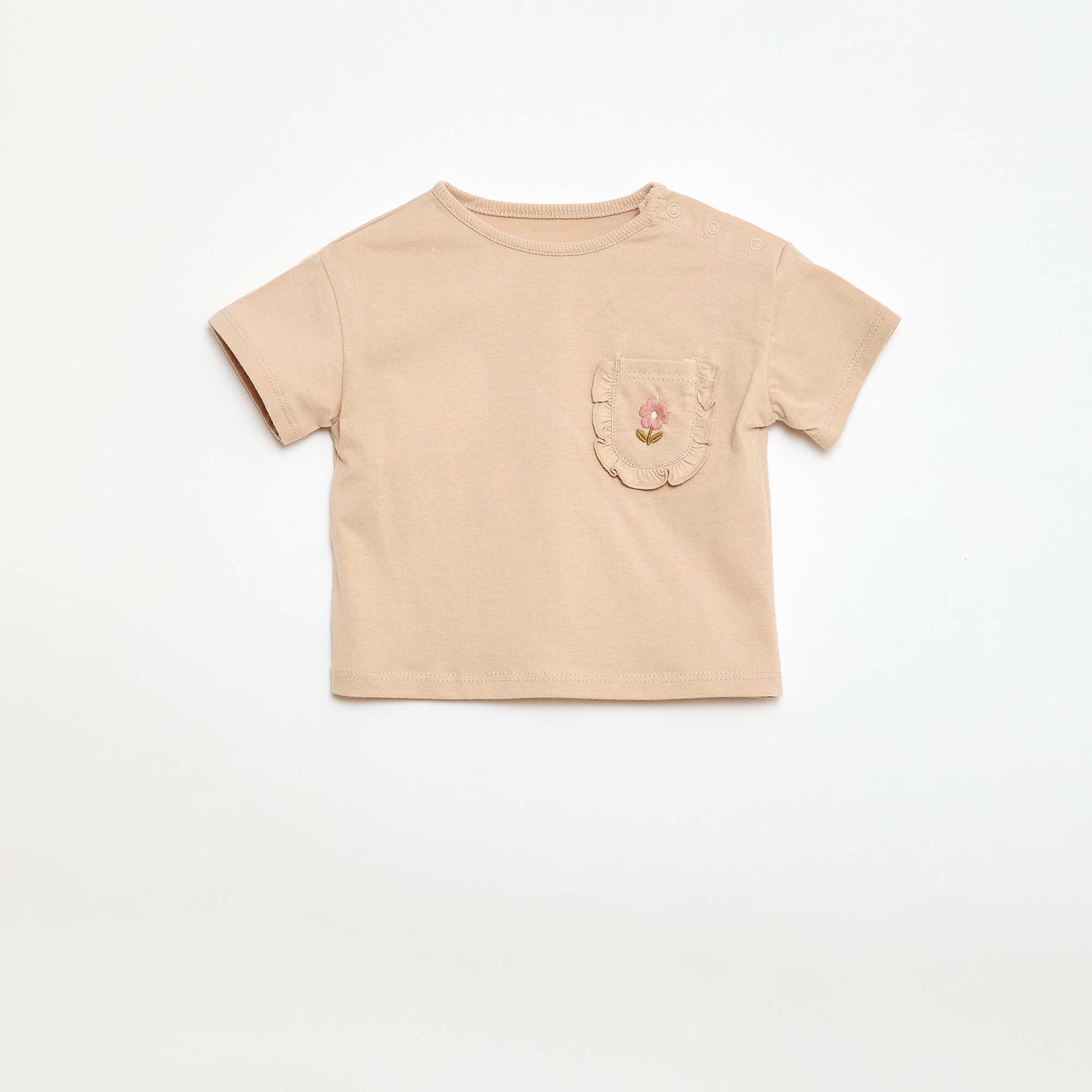 T-shirt avec poche fantaisie BEIGE