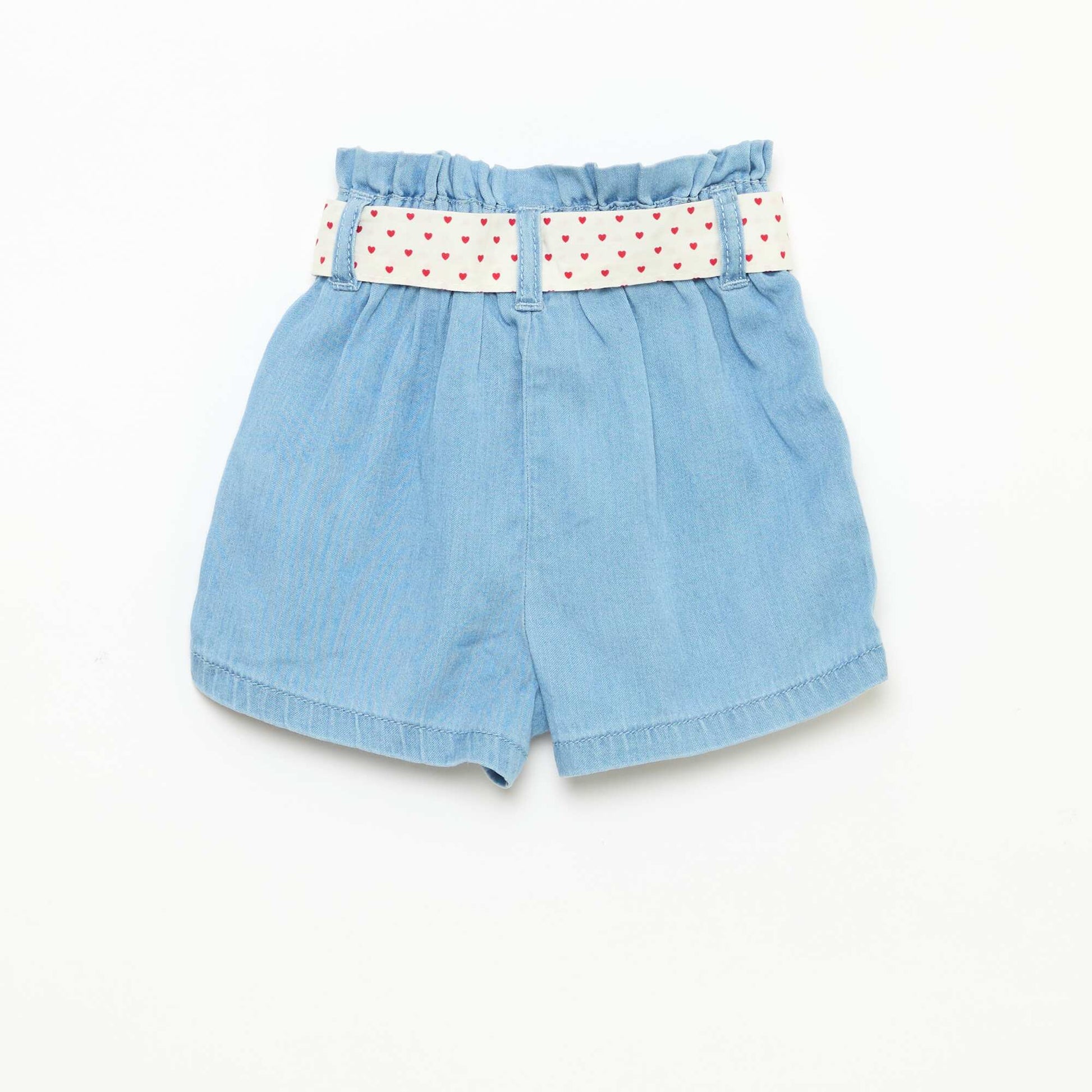 Short en tencel + ceinture nouée DENIM CLAIR
