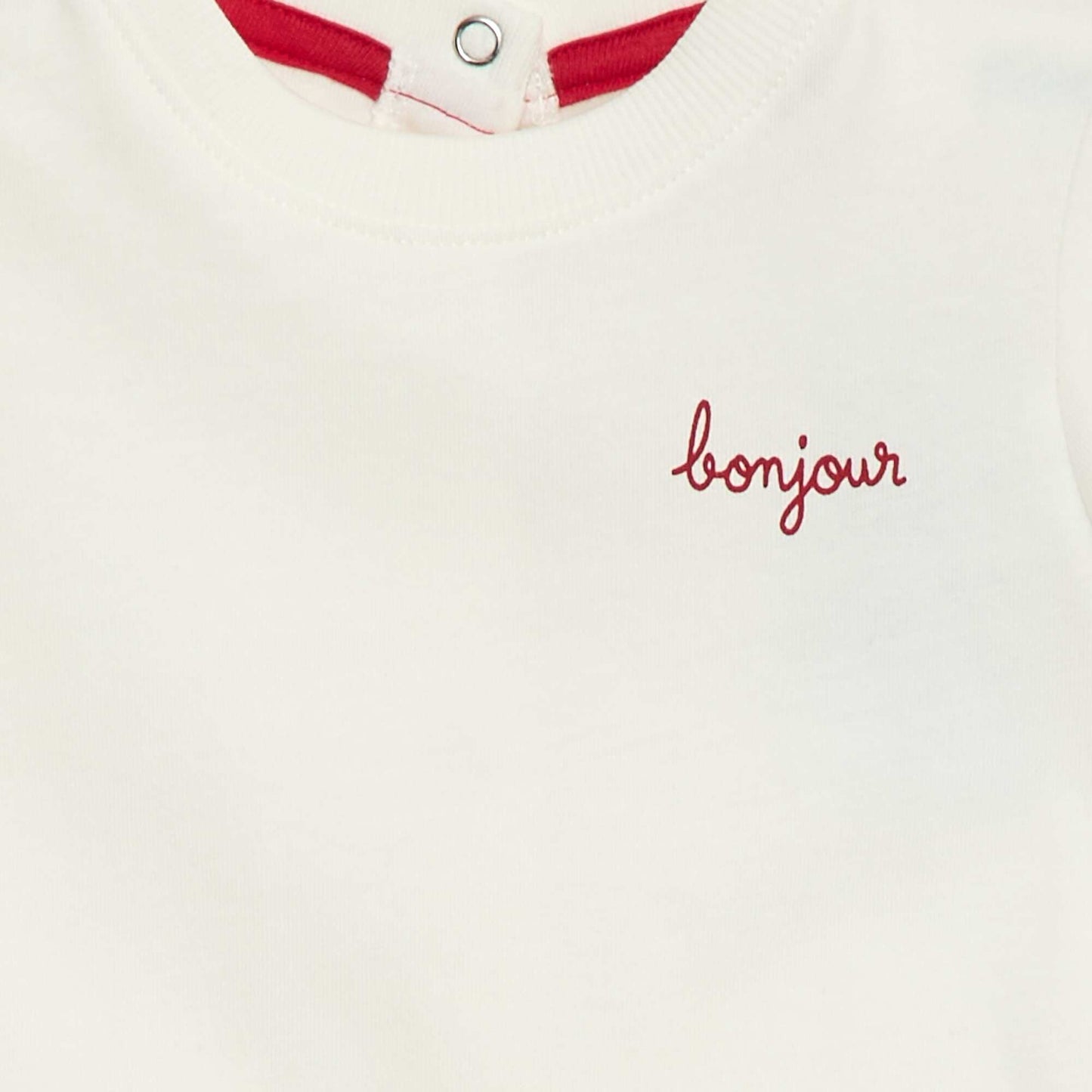 Tee-shirt à message 'bonjour' BLANC