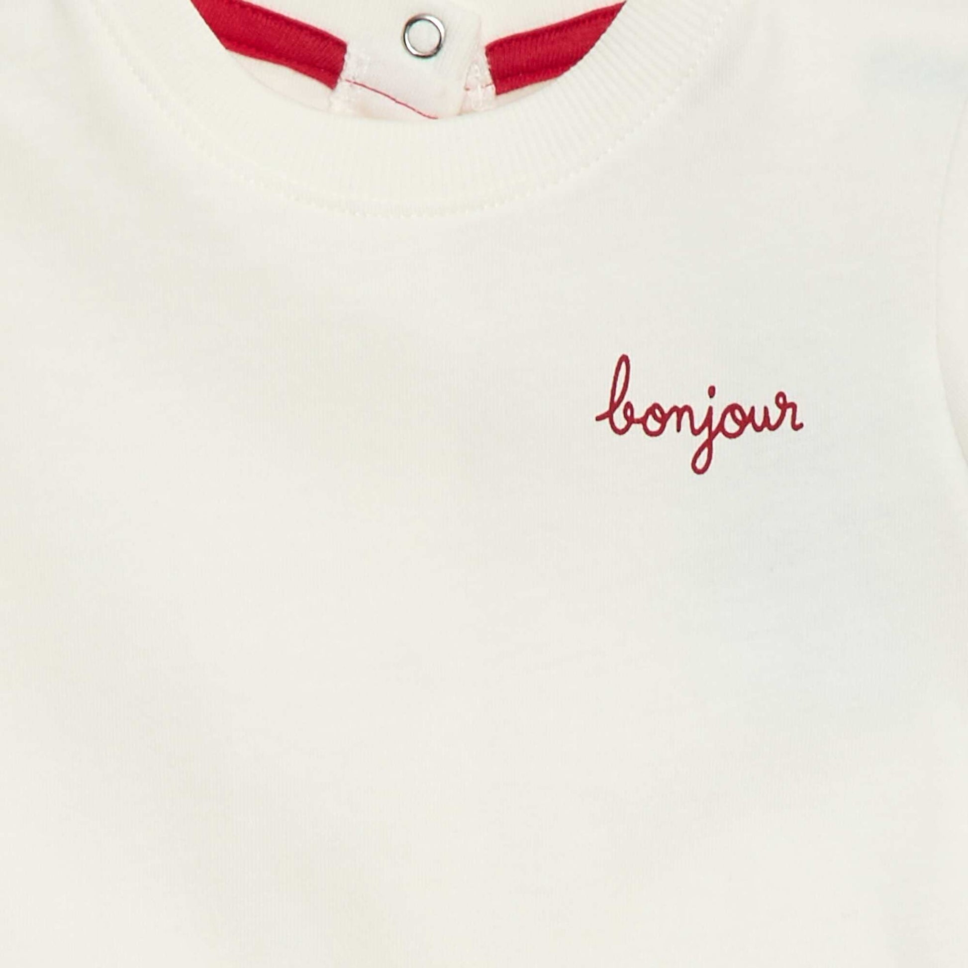 Tee-shirt à message 'bonjour' BLANC