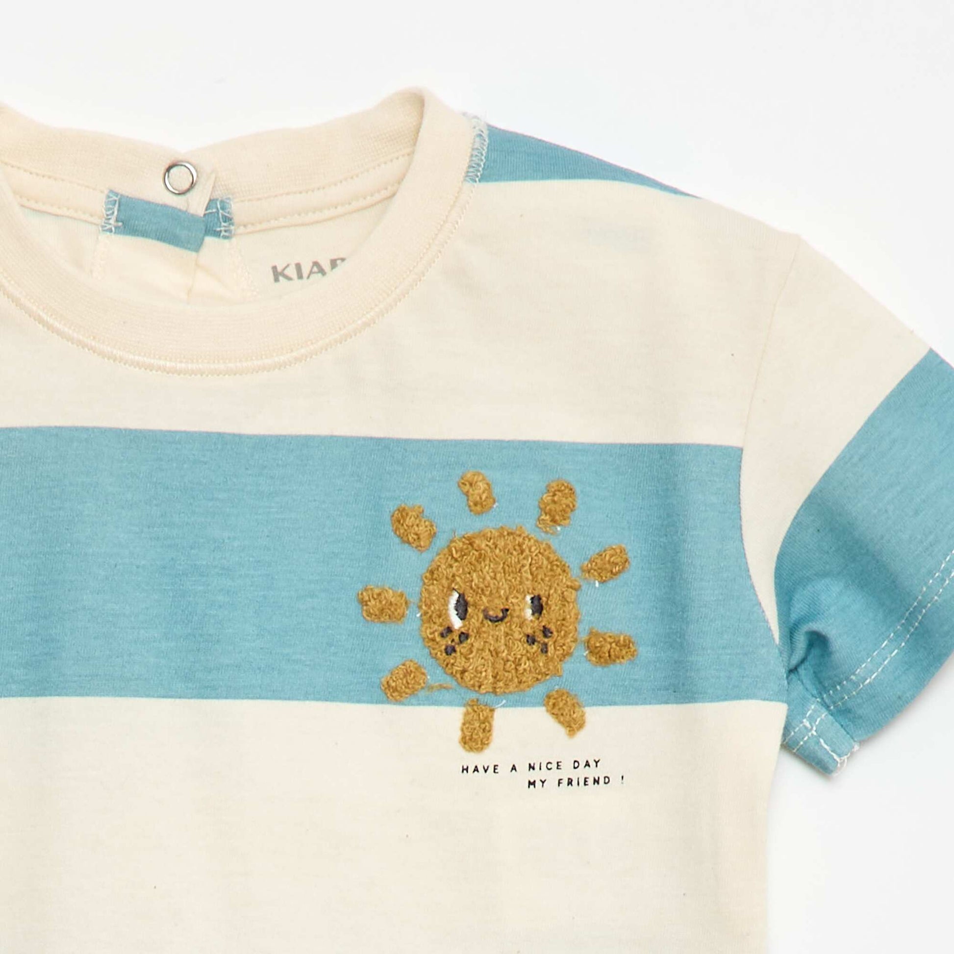 T-shirt animé maille bouclette BLEU