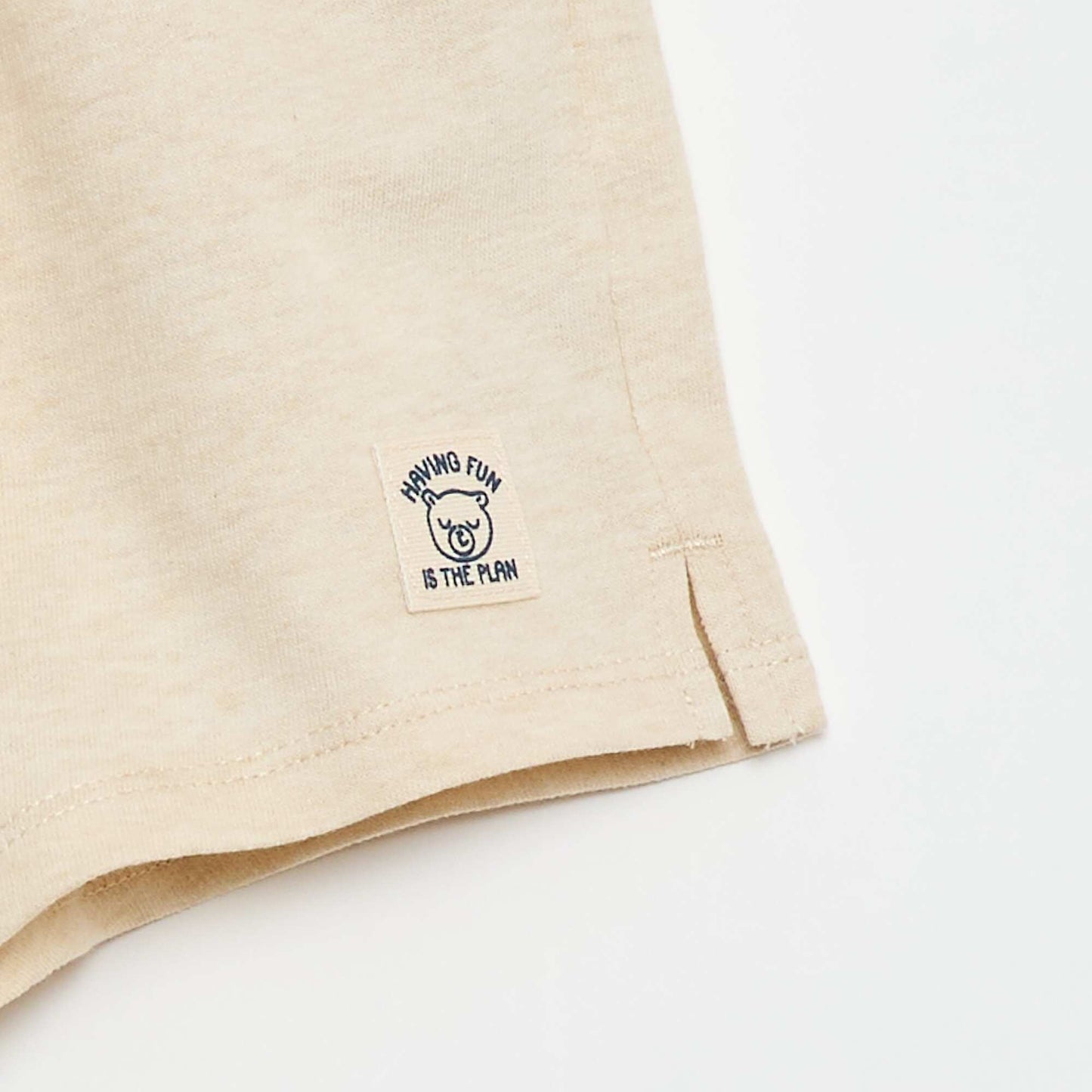 Short en french terry / molleton non gratté BEIGE