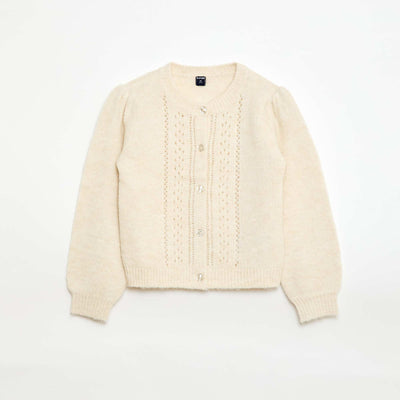 Gilet en maille pointelle BEIGE