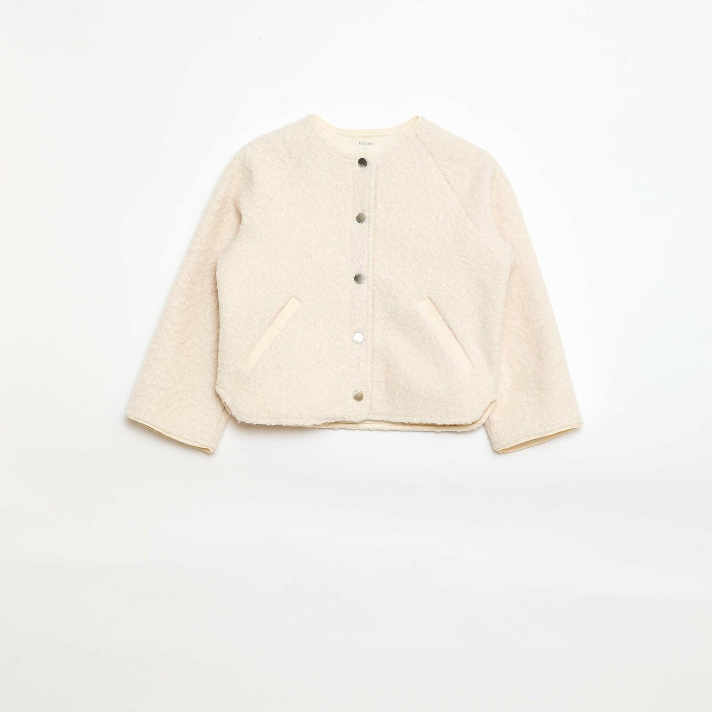 Veste à pressions effet moutonné BLANC