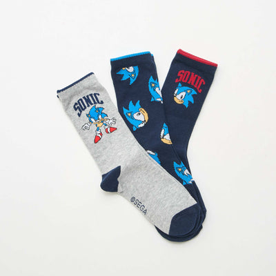 Lot de 3 chaussettes mi-hautes 'Sonic' BLEU