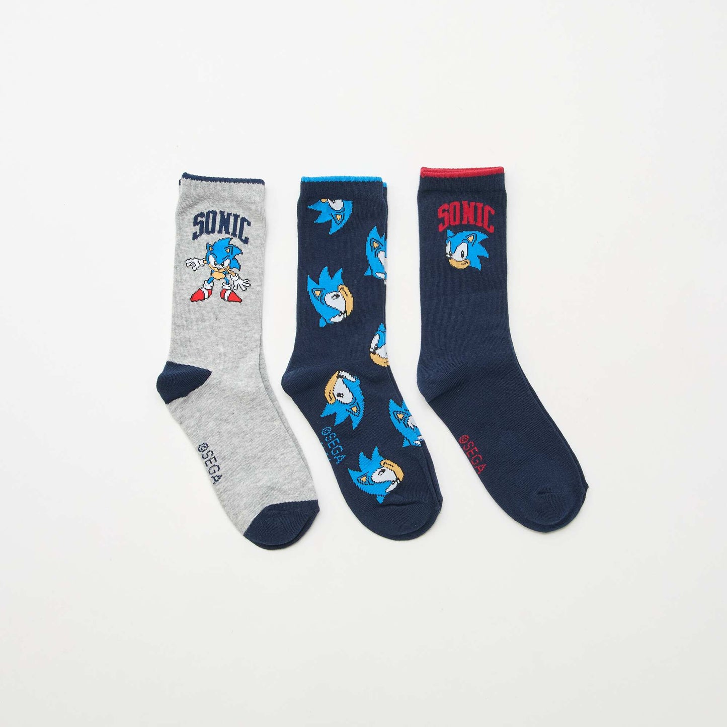 Lot de 3 chaussettes mi-hautes 'Sonic' BLEU