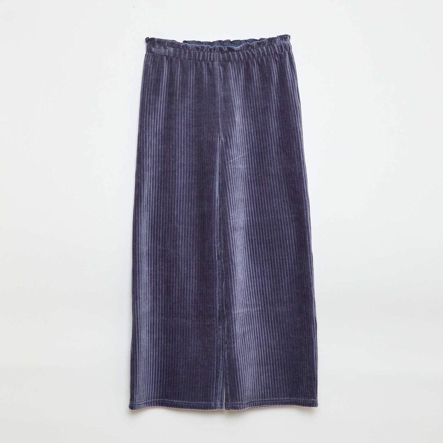 Pantalon legging wide leg en velours côtelé BLEU