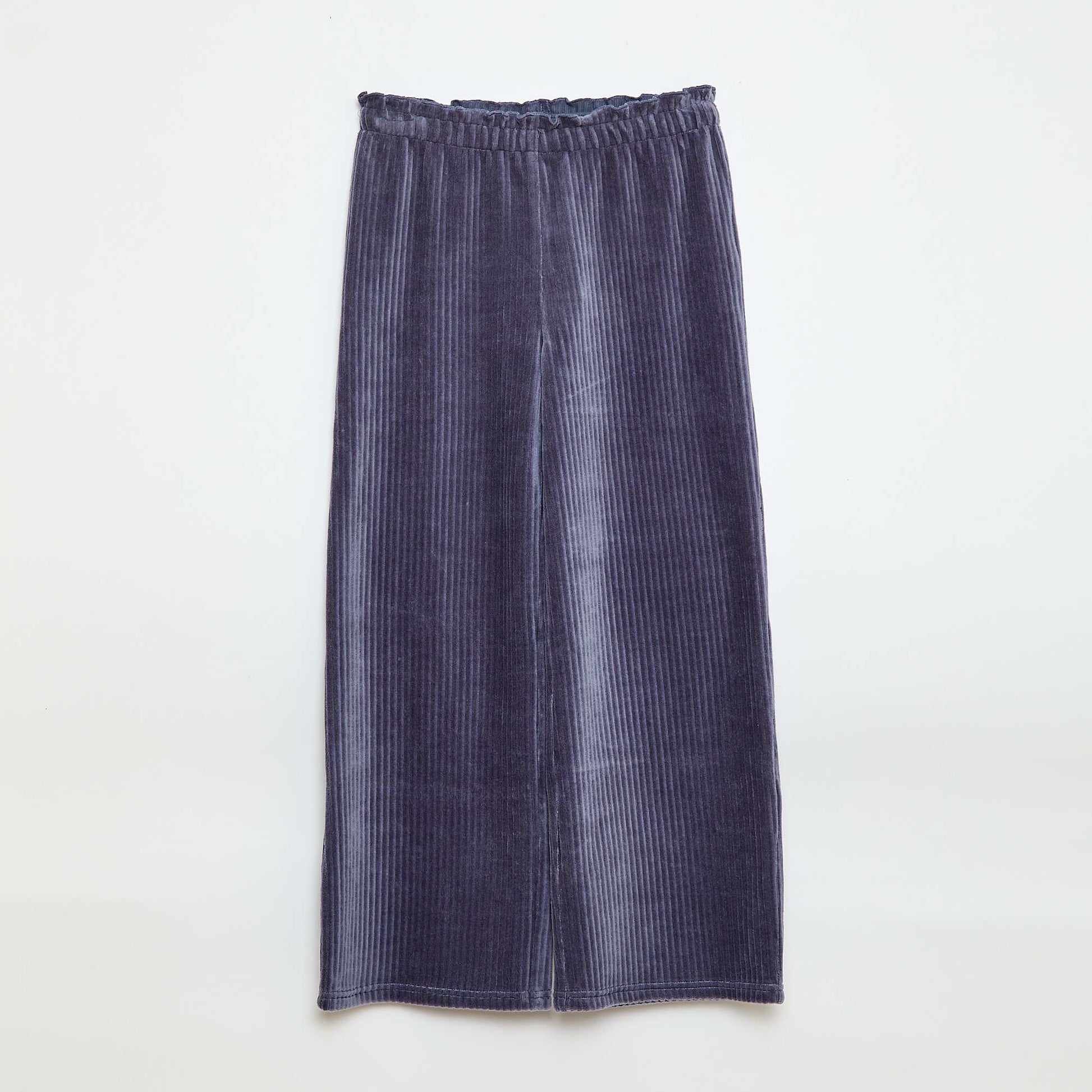 Pantalon legging wide leg en velours côtelé BLEU