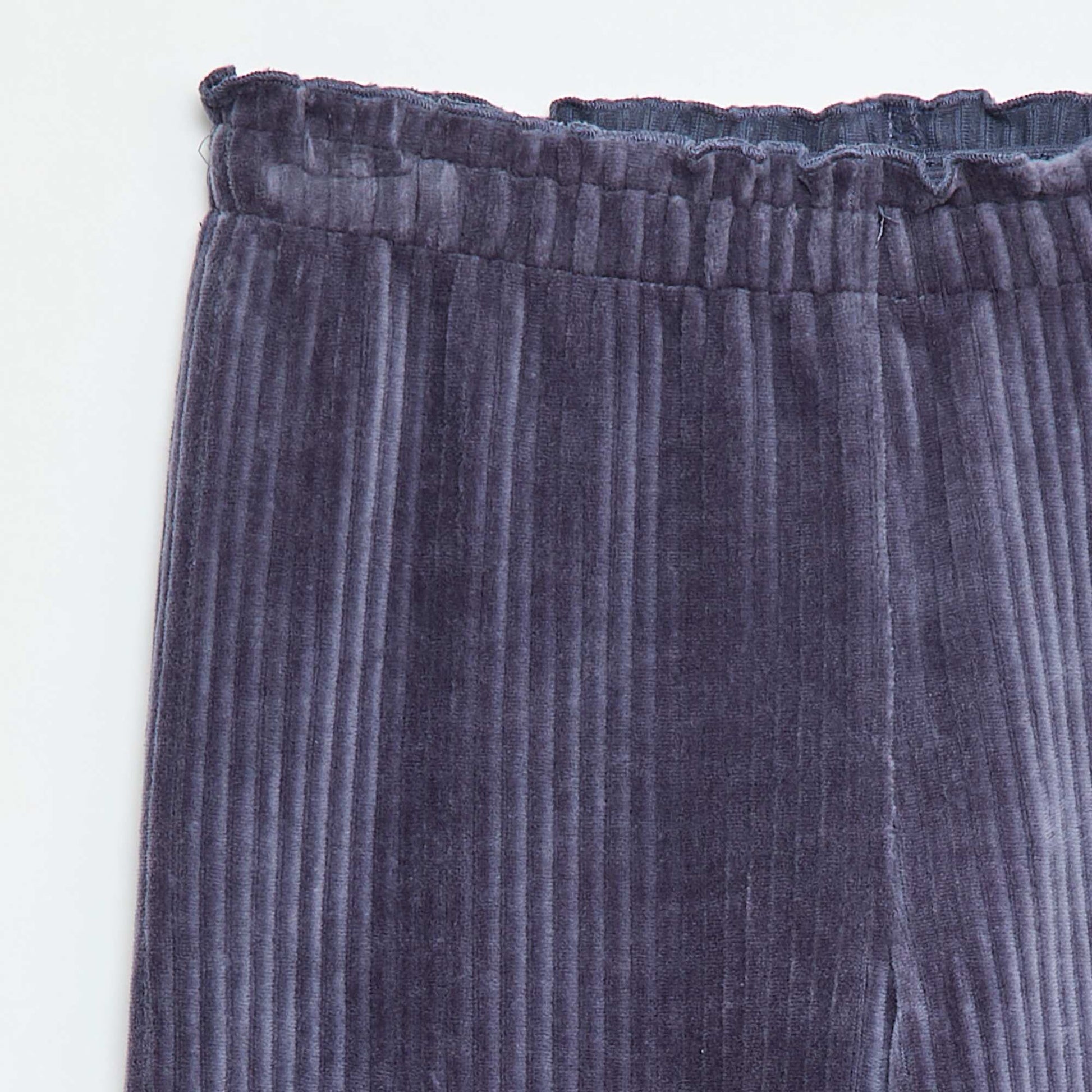 Pantalon legging wide leg en velours côtelé BLEU