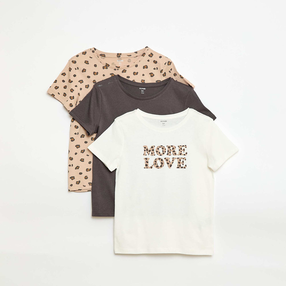 Lot de 3 t-shirts à manches courtes BEIGE
