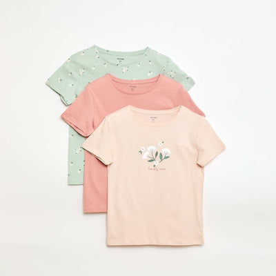 Lot de 3 t-shirts à manches courtes ROSE