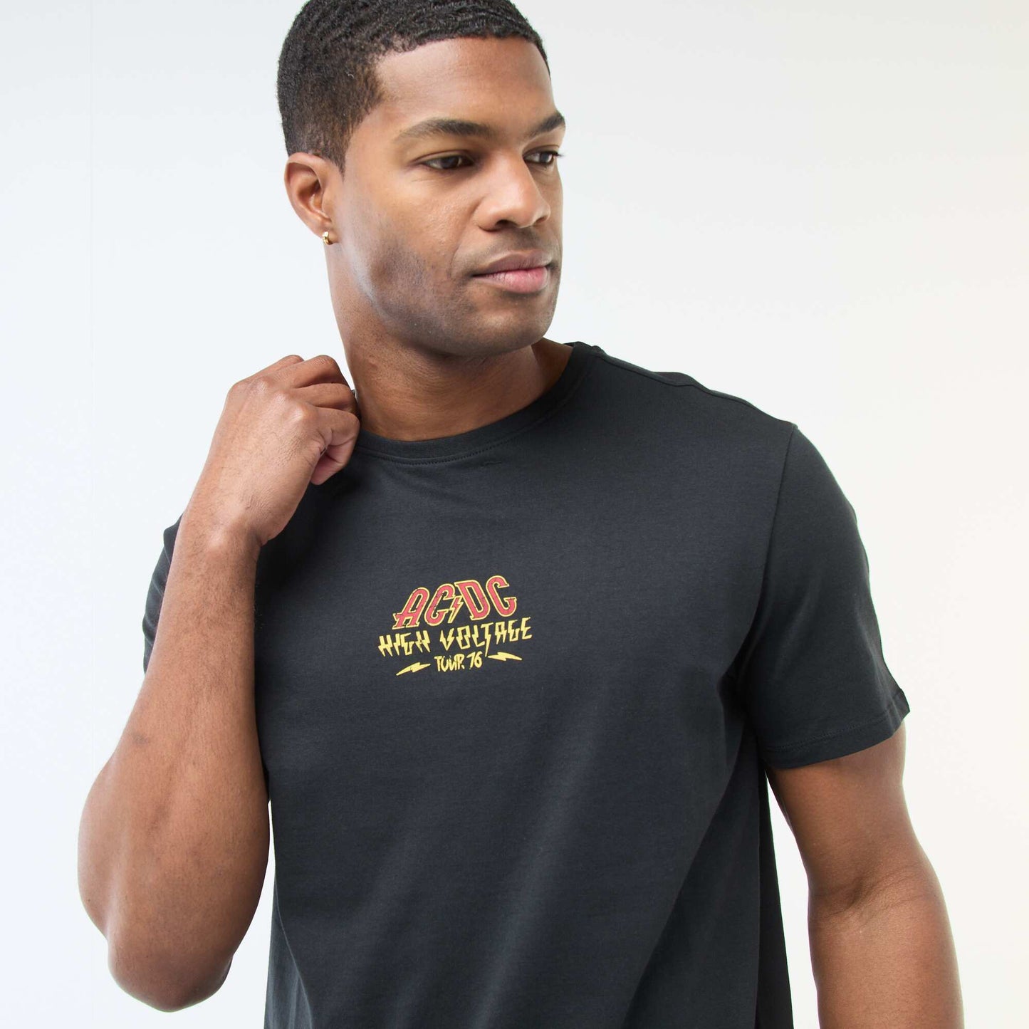Tee-shirt imprimé 'AC/DC' NOIR