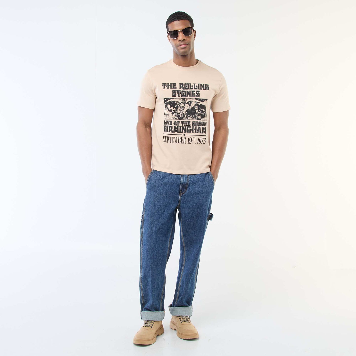Tee-shirt imprimé 'The Rolling Stones' BEIGE