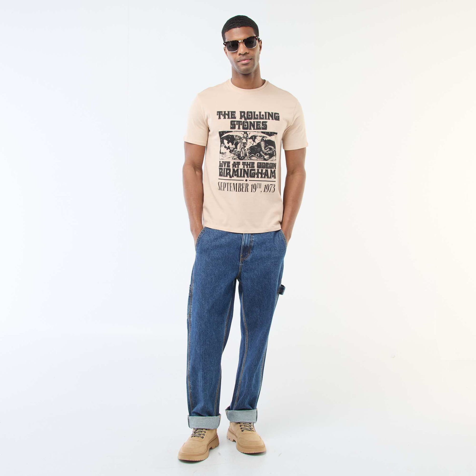 Tee-shirt imprimé 'The Rolling Stones' BEIGE