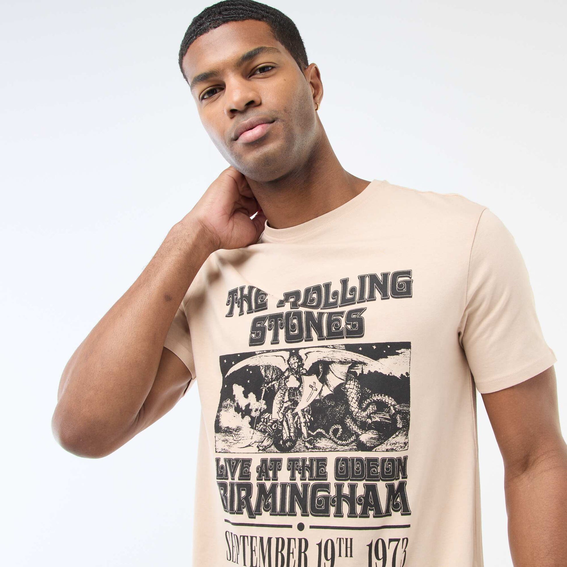 Tee-shirt imprimé 'The Rolling Stones' BEIGE