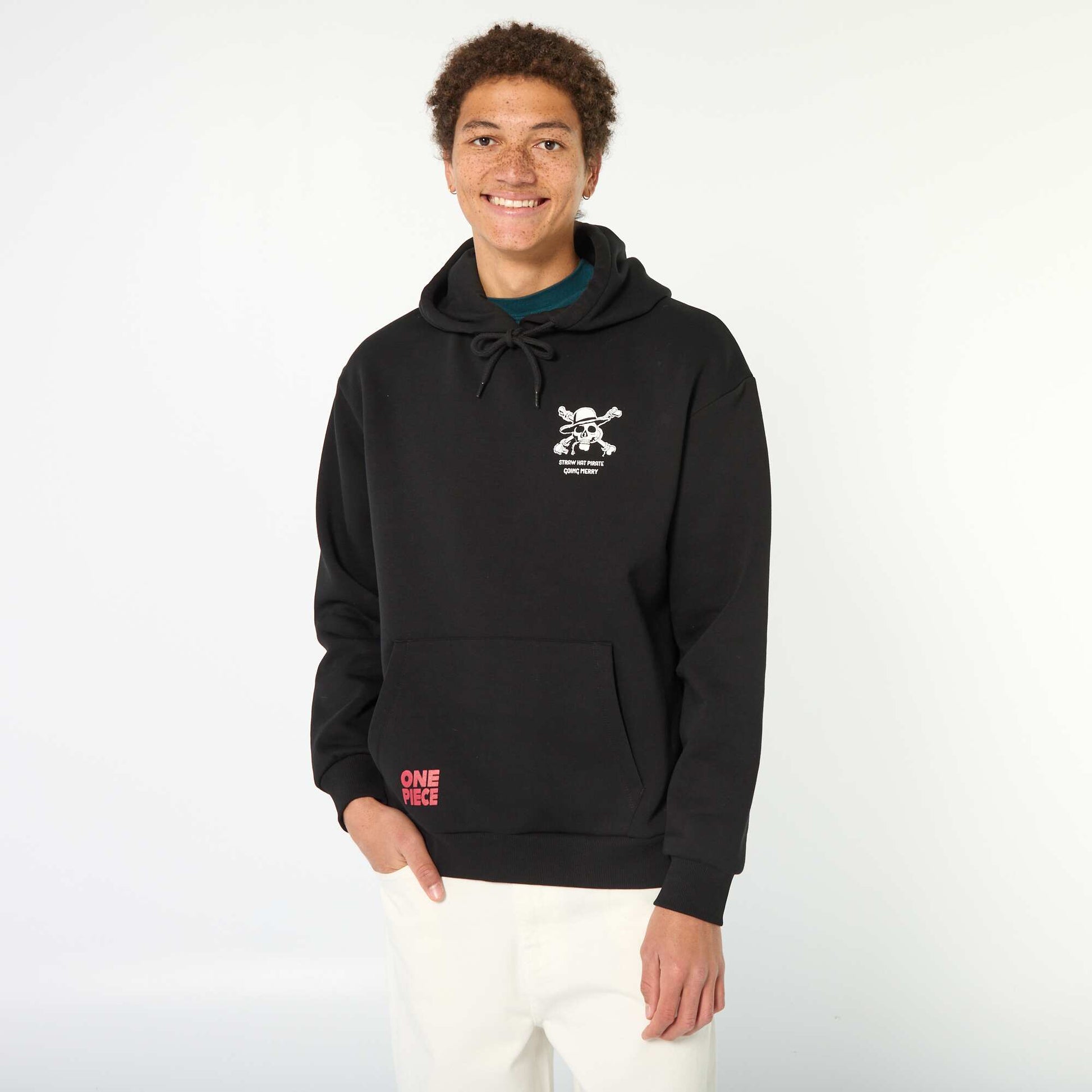 Sweat à capuche 'One piece' NOIR
