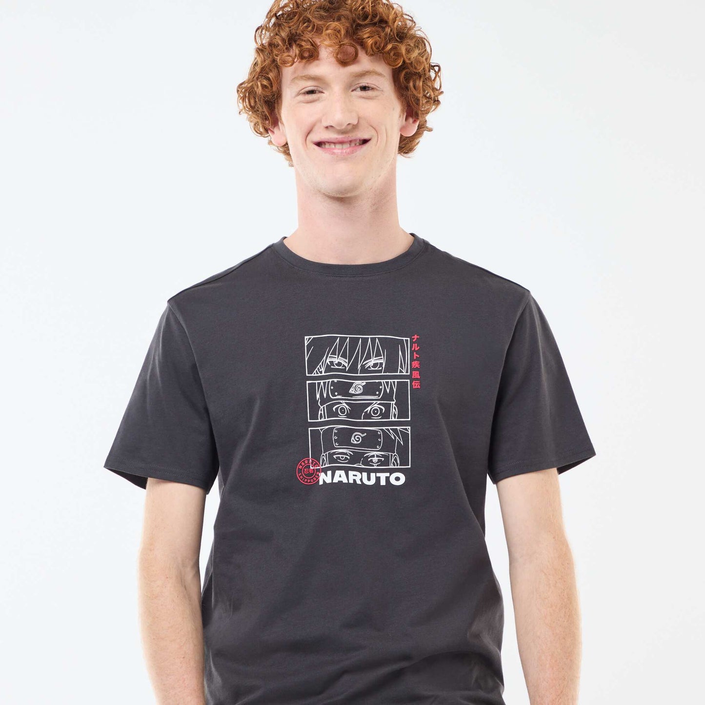 Tee-shirt imprimé 'Naruto' NOIR