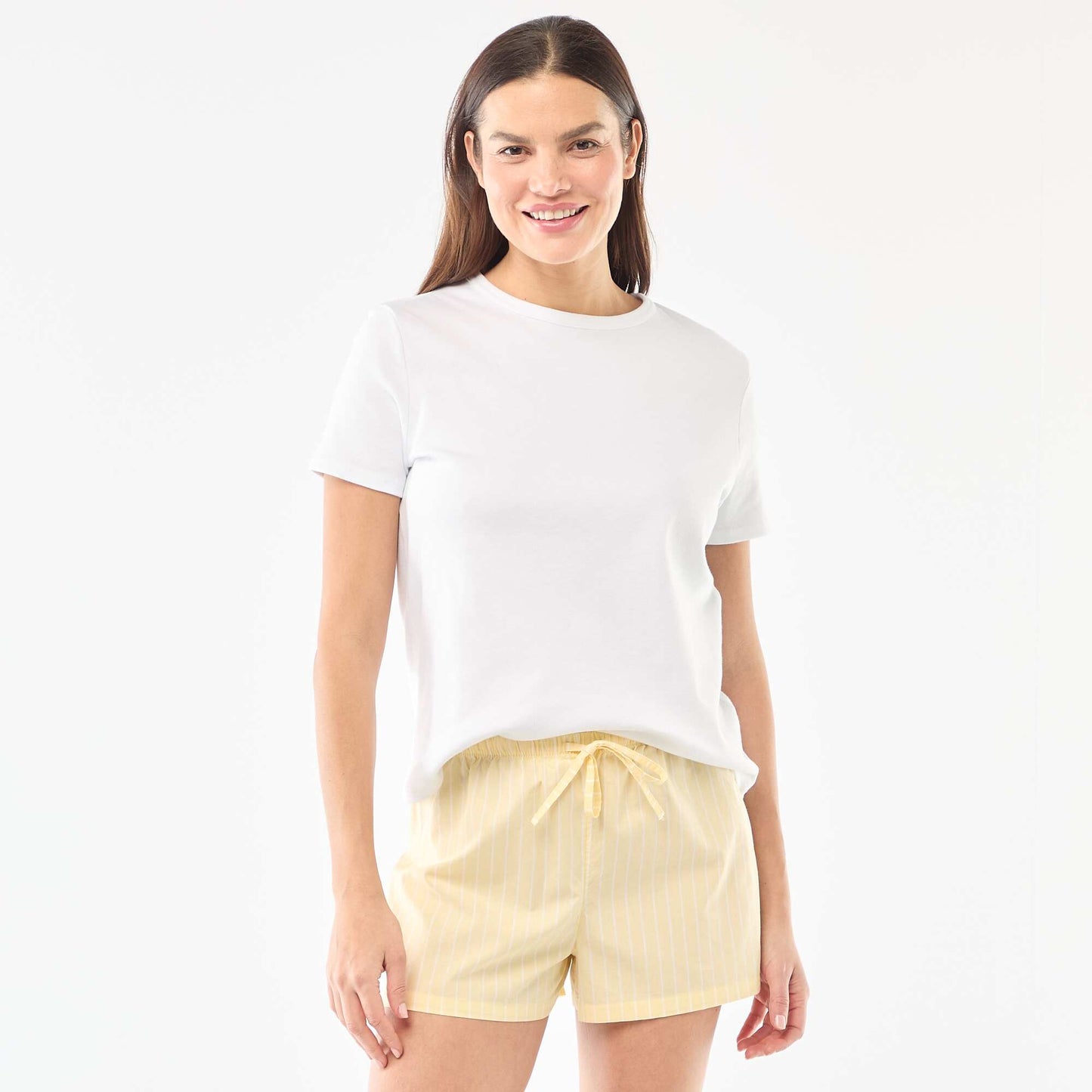 Short de pyjama en popeline JAUNE
