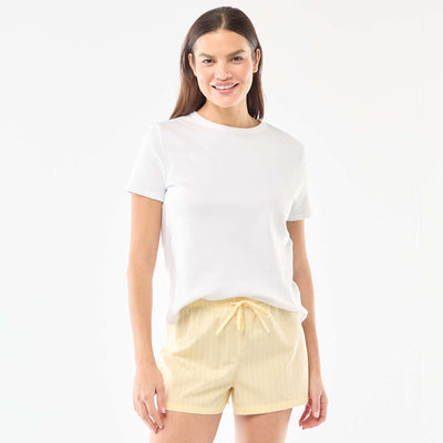 Short de pyjama en popeline JAUNE