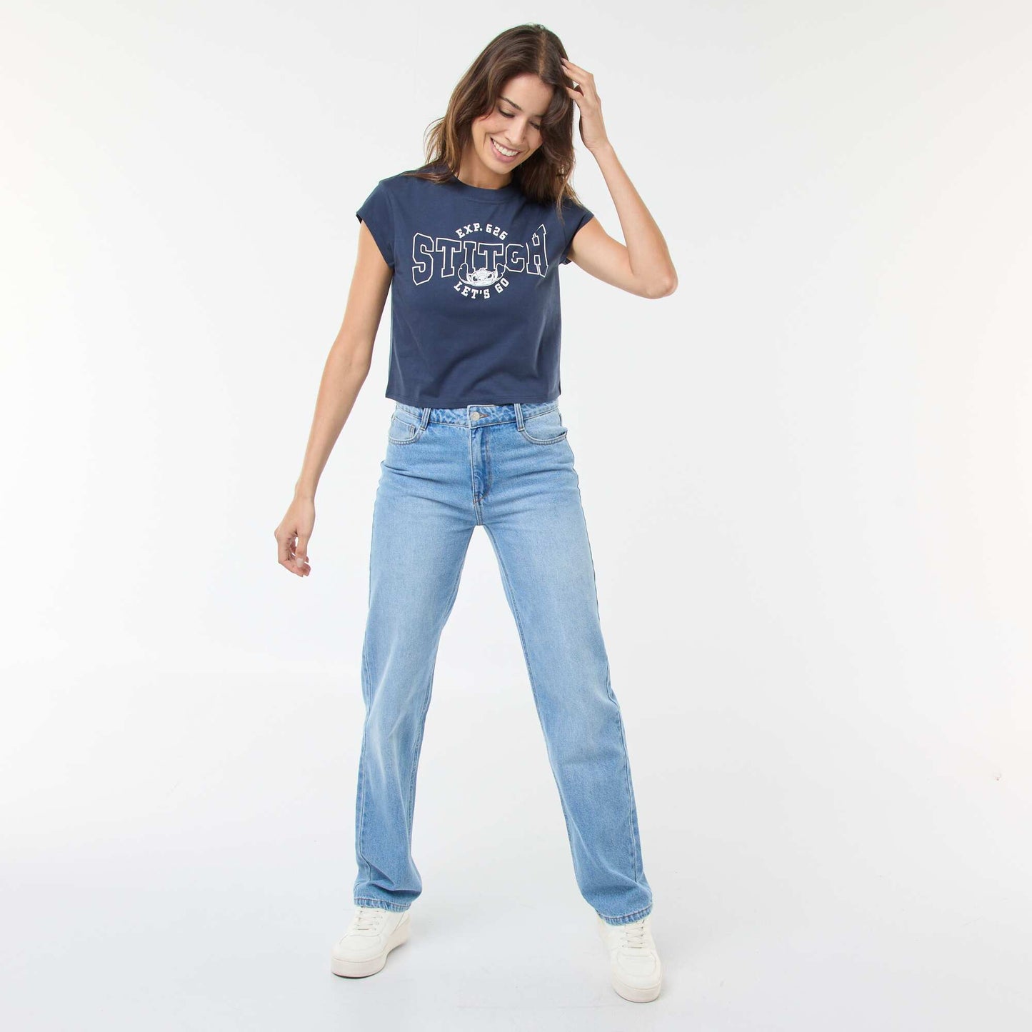 T-shirt imprimé 'Disney' 'Stitch' en coton BLEU