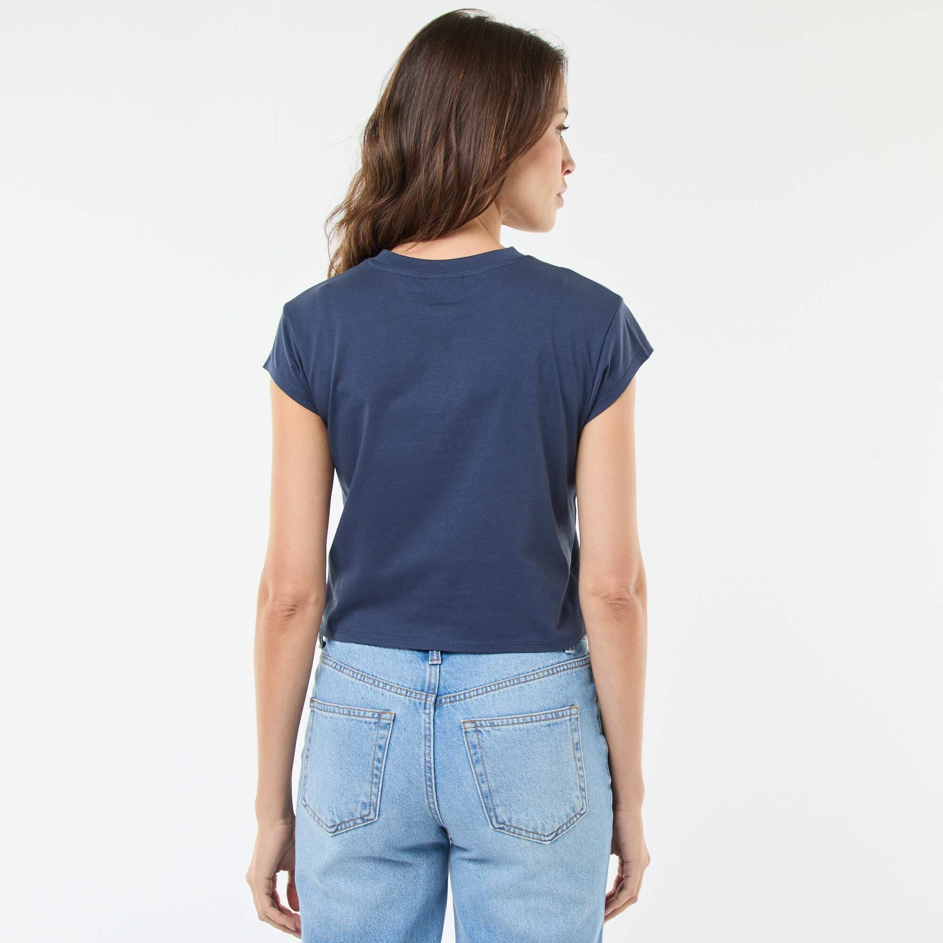 T-shirt imprimé 'Disney' 'Stitch' en coton BLEU