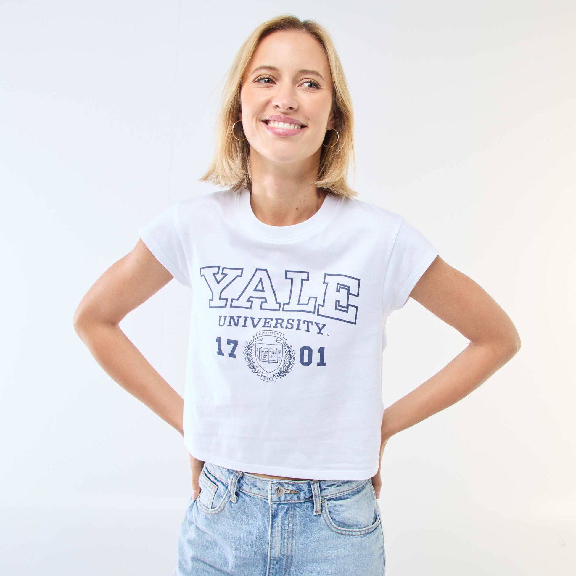 Tee-shirt imprimé 'Yale' BLANC