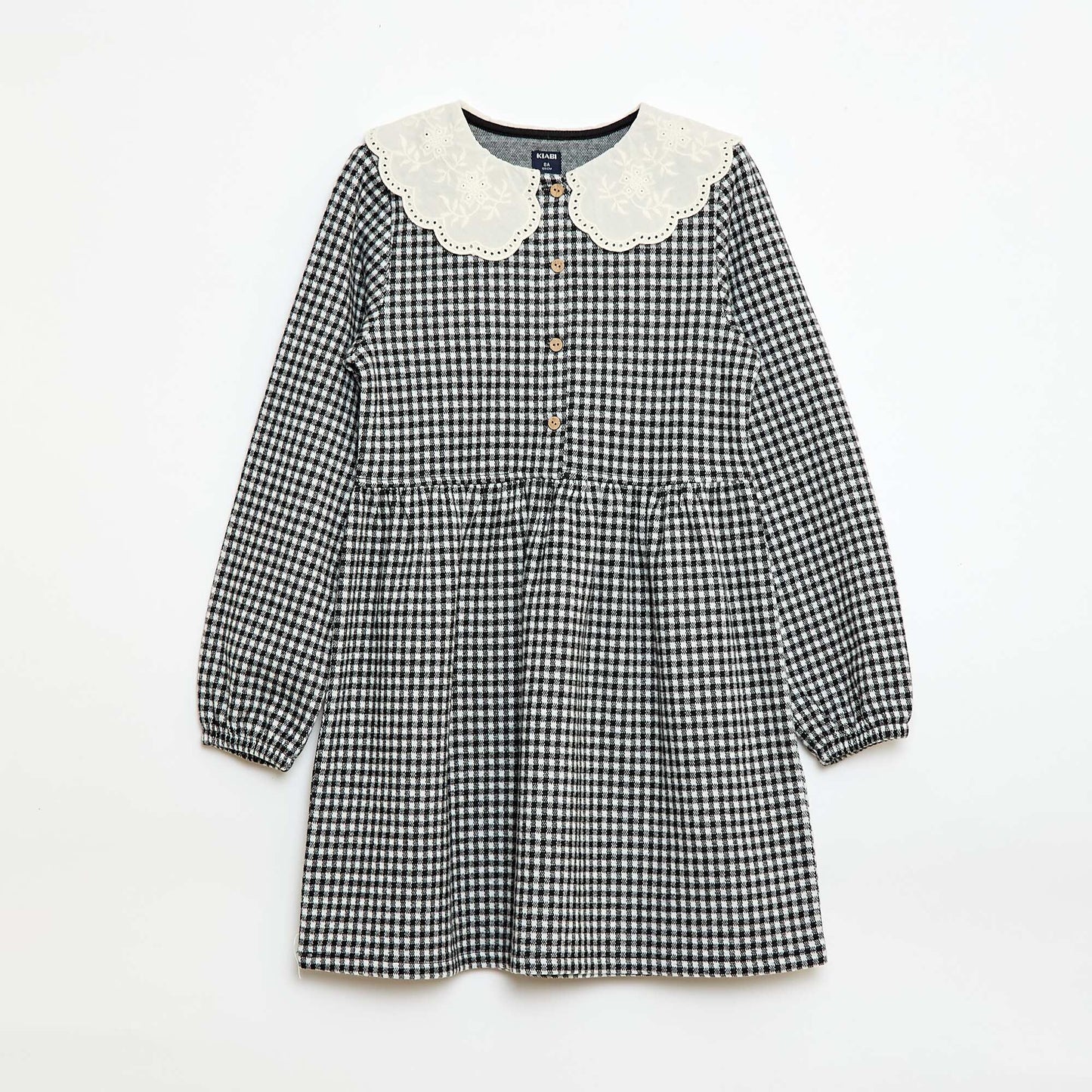 Robe en maille jacquard avec col claudine NOIR