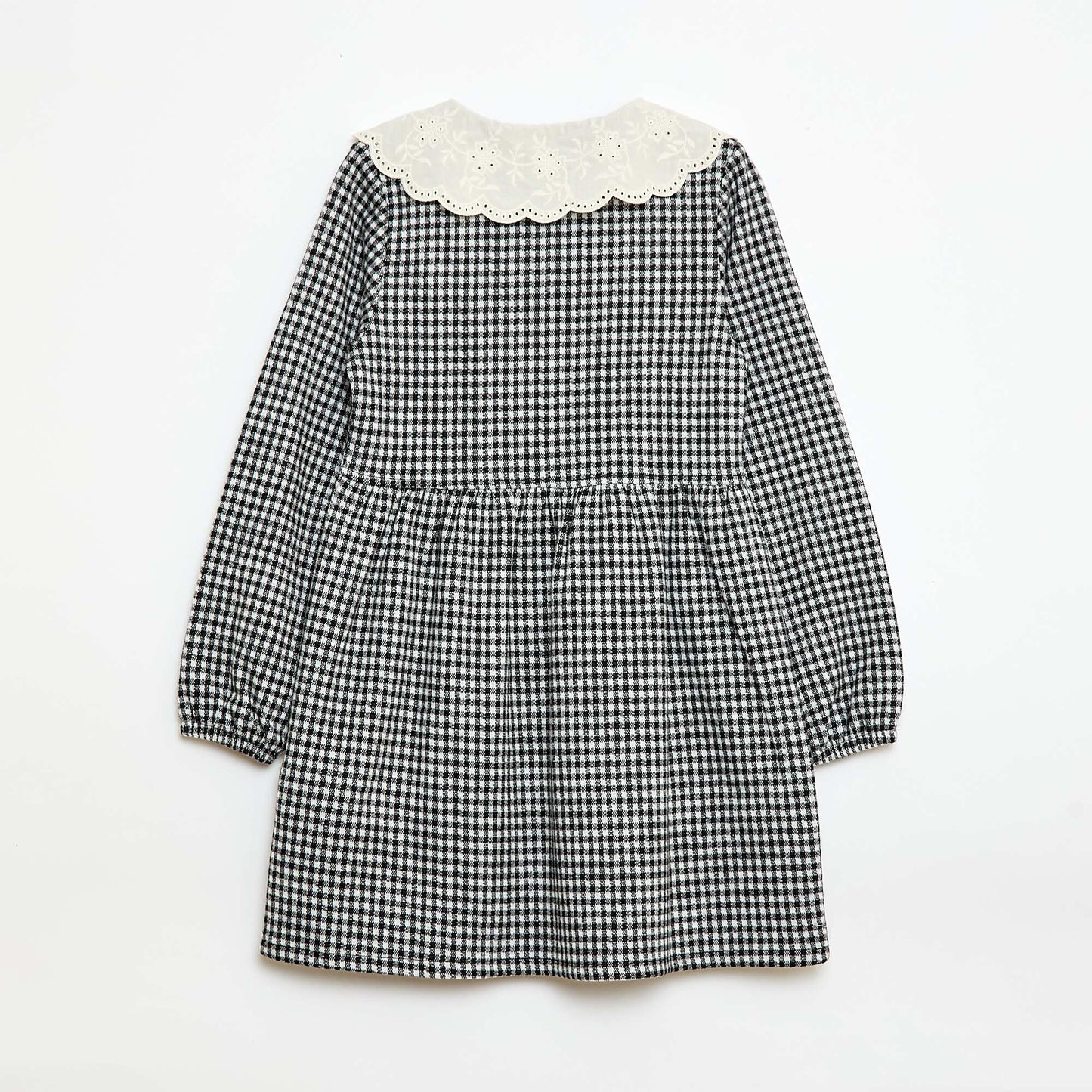 Robe en maille jacquard avec col claudine NOIR