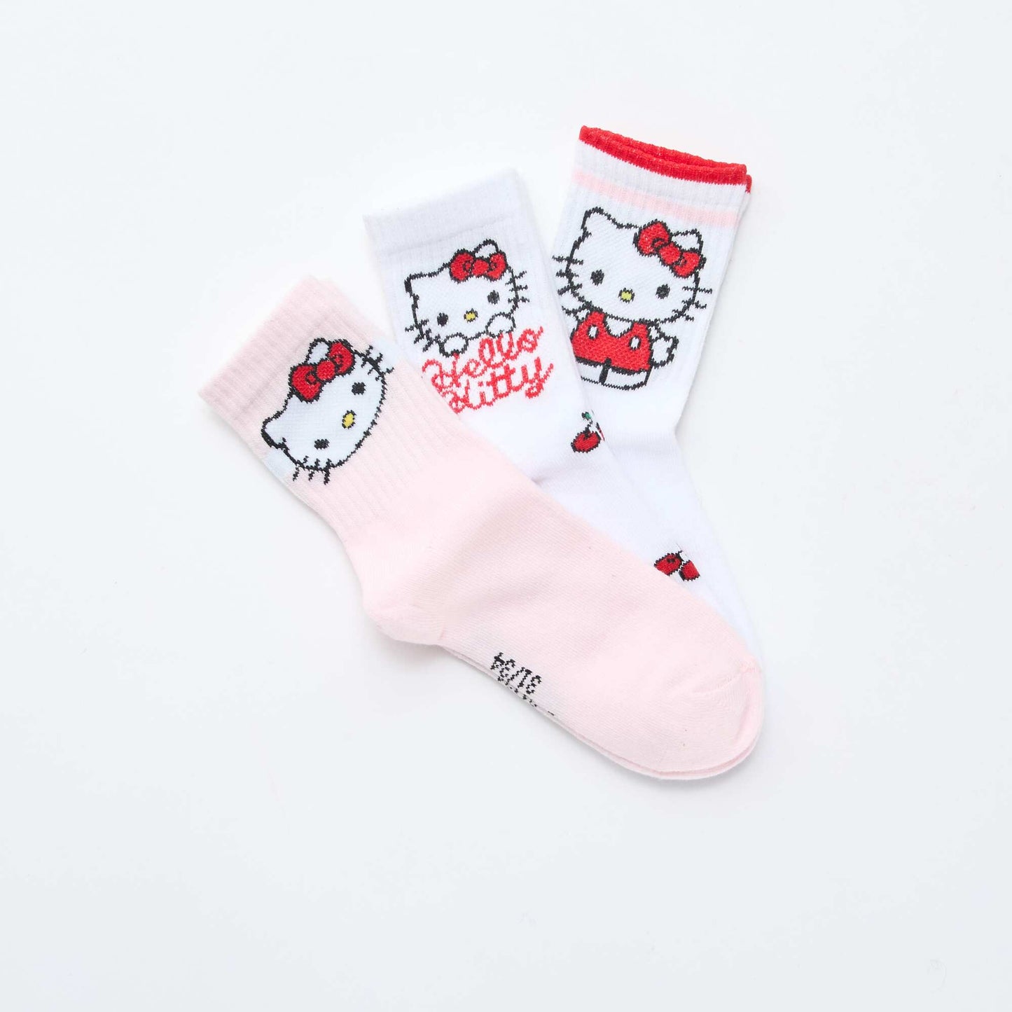 Lot de 3 chaussettes 'Hello Kitty' ROUGE