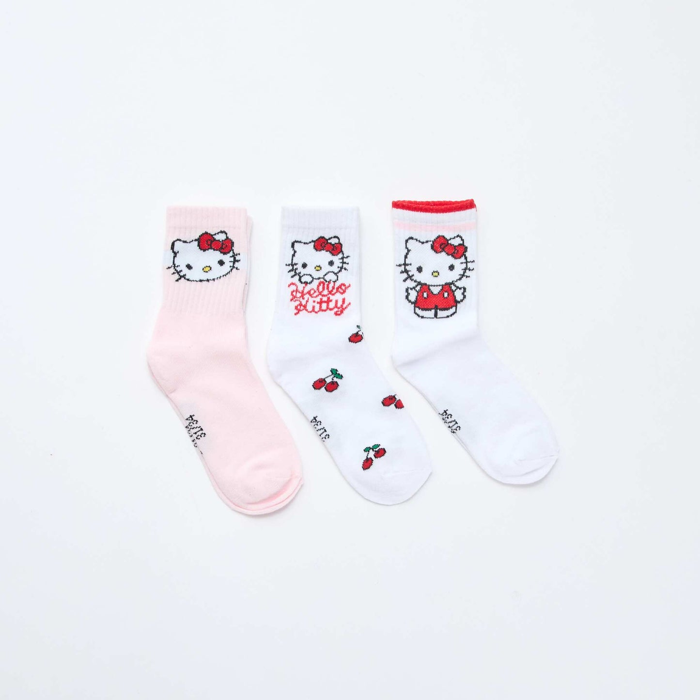 Lot de 3 chaussettes 'Hello Kitty' ROUGE