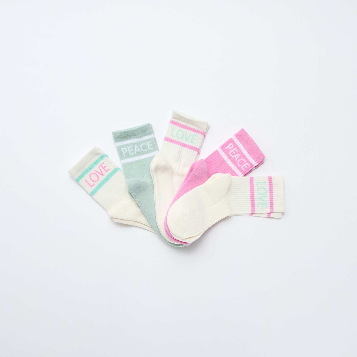 Lot de 5 chaussettes chaudes ROSE/VERT